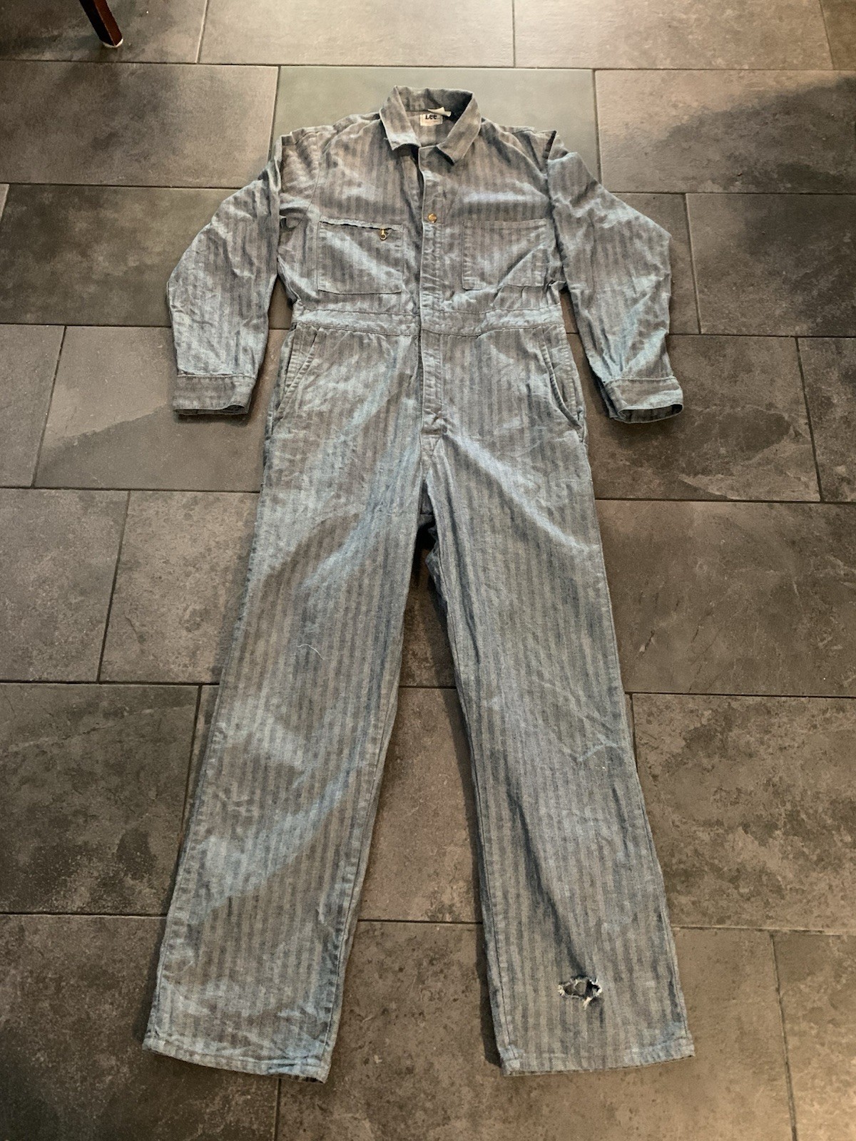 VTG LEE Union-Alls Jumpsuit Coveralls Herringbone Denim USA 34 (40R)