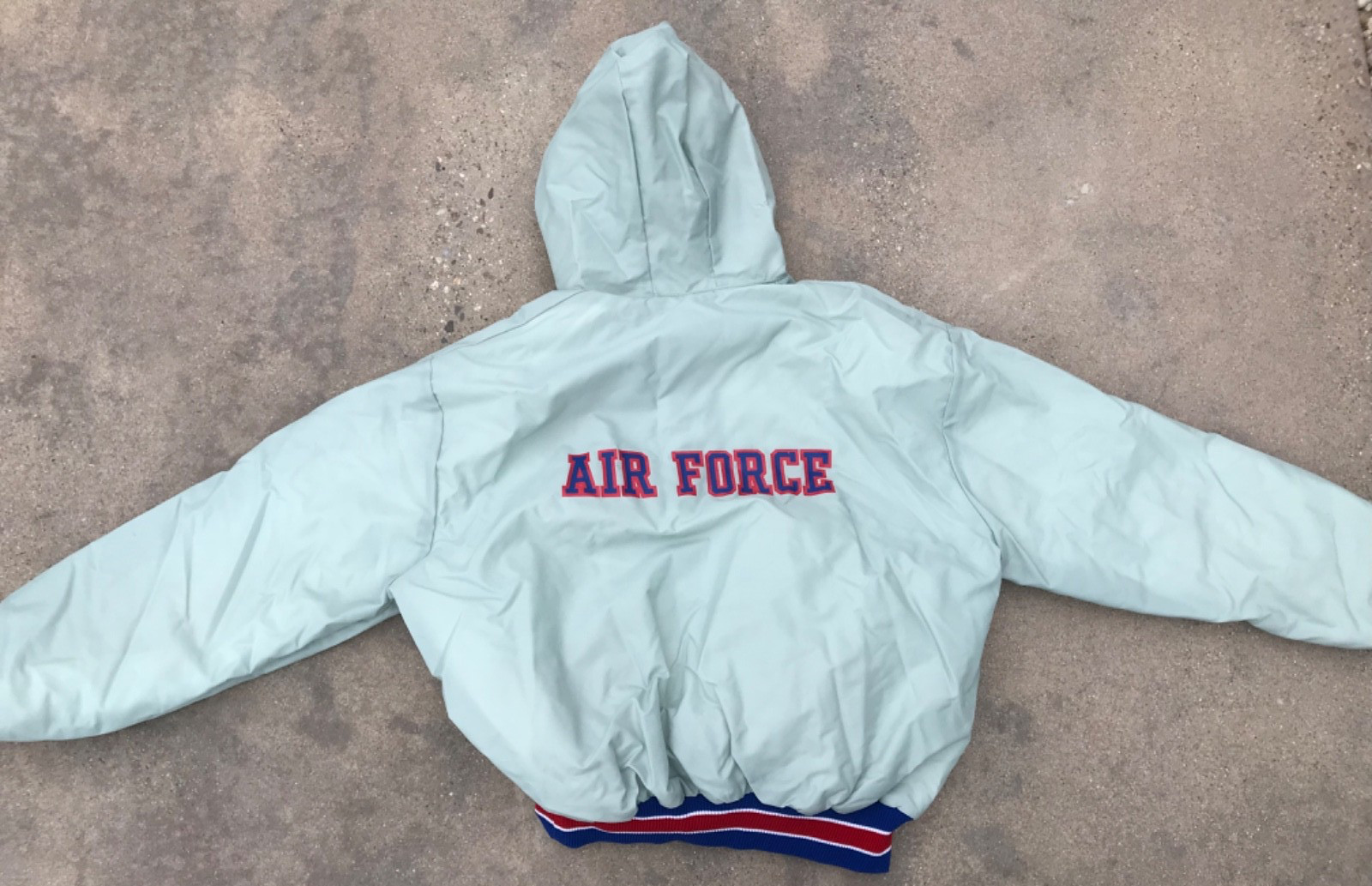 Vintage DeLONG SPORTSWEAR track suit AIR FORCE Sports Racing Strip Warm-up Suit
