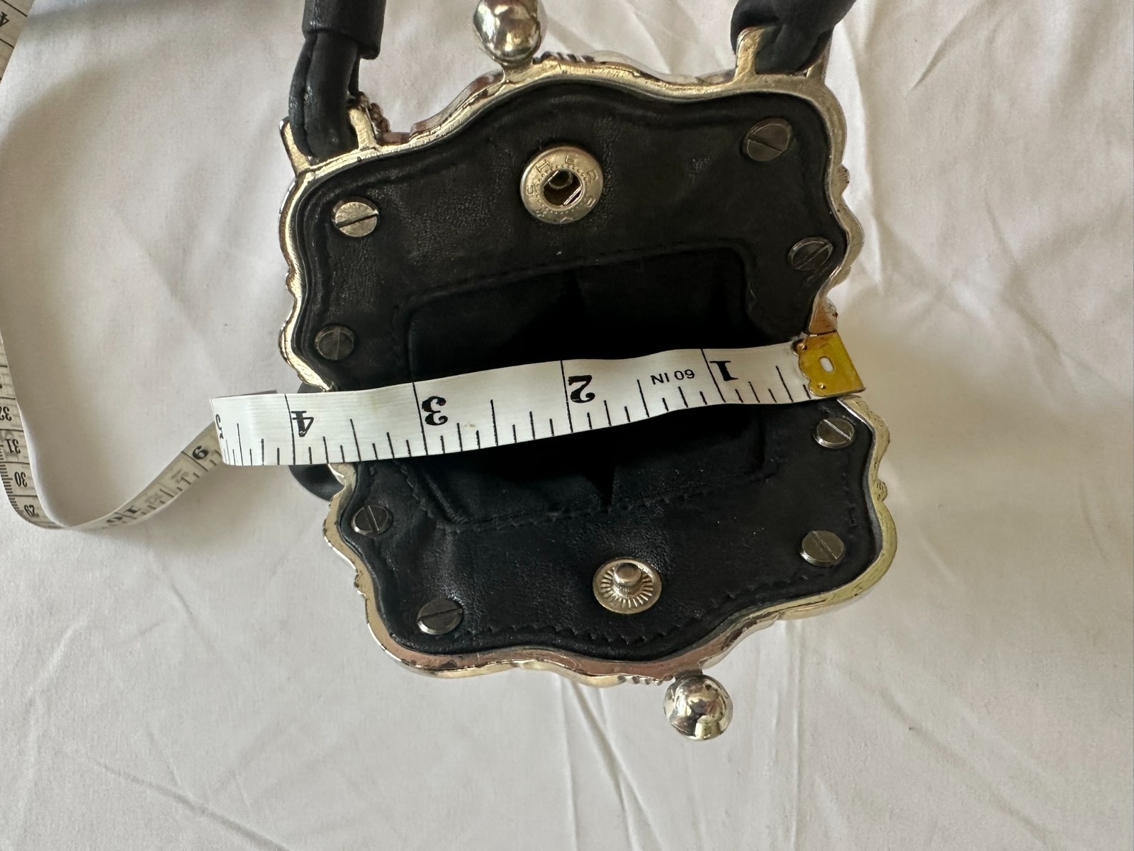 RARE VINTAGE Brighton “One World” Black Leather Stacy Crossbody Purse