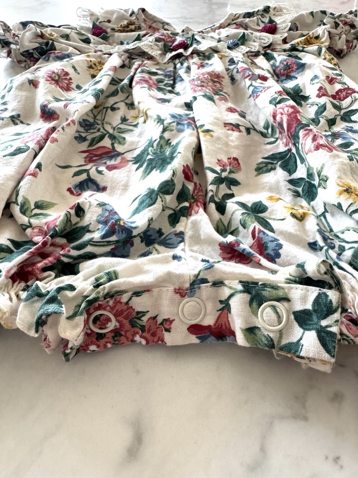 Vintage 18 month Baby Toddler Floral Romper 1994 Outfit