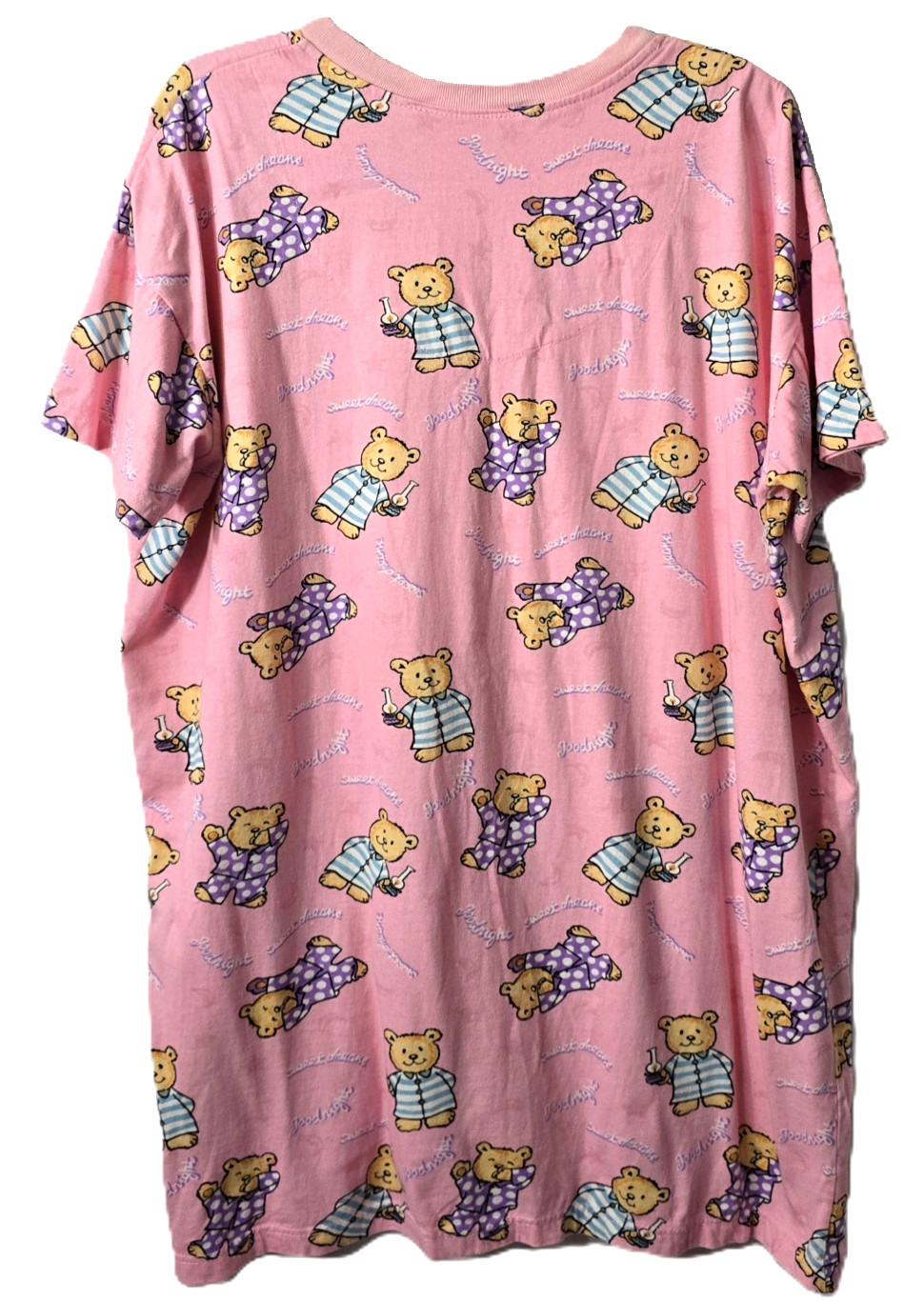 Vintage Bedtime Bears Pajama Shirt S M L XL One Size Night Gown Oversize 80s 90s