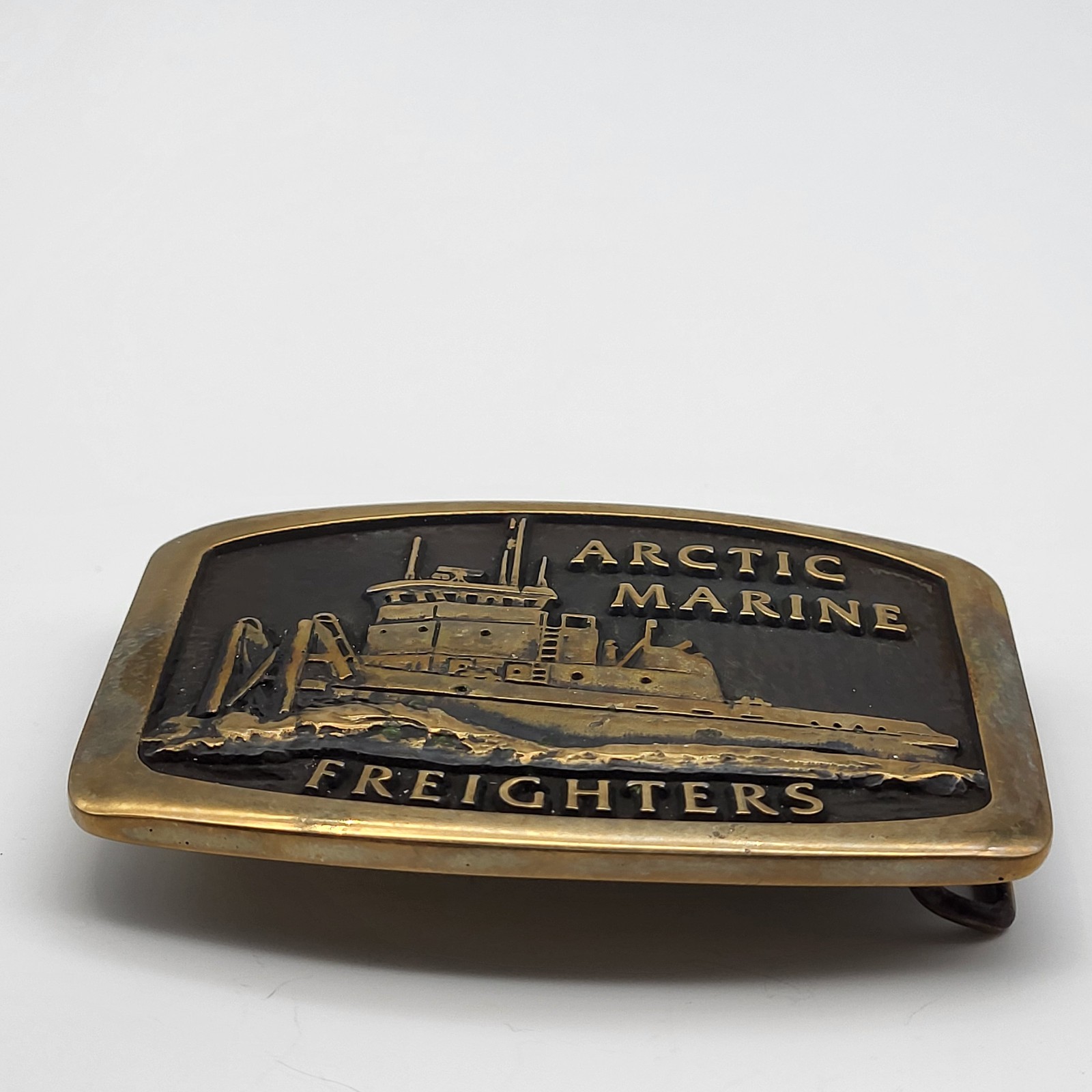 Arctic Marine Firefighters Brass Belt Buckle Alaska Maritime Vintage Anacortes