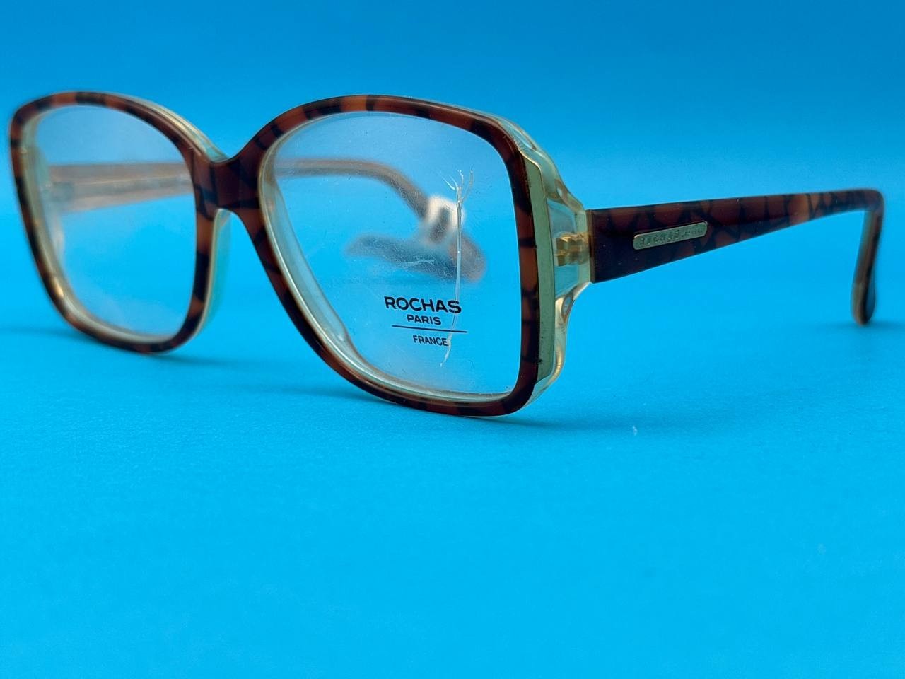 Vintage Rochas Paris 4630 TAL Eyeglasses Frame 57-15 France Brown Tortoise Rare