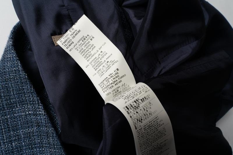 Men Paoloni Vest Navy Wool Cotton Linen Blend 38 /