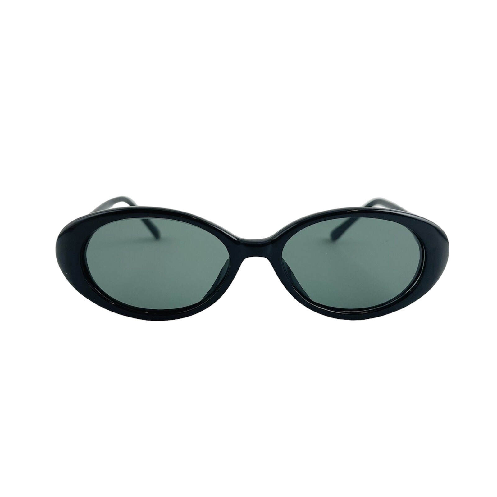 Authentic New Vintage women’s 90s slim black oval sunglasses