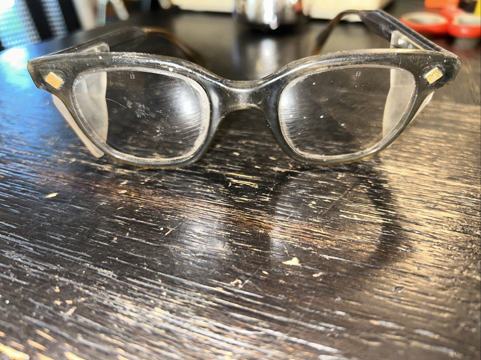 Vintage Bouton U-Fit Safety Glasses With Folding Side Shields Aviation Steampunk