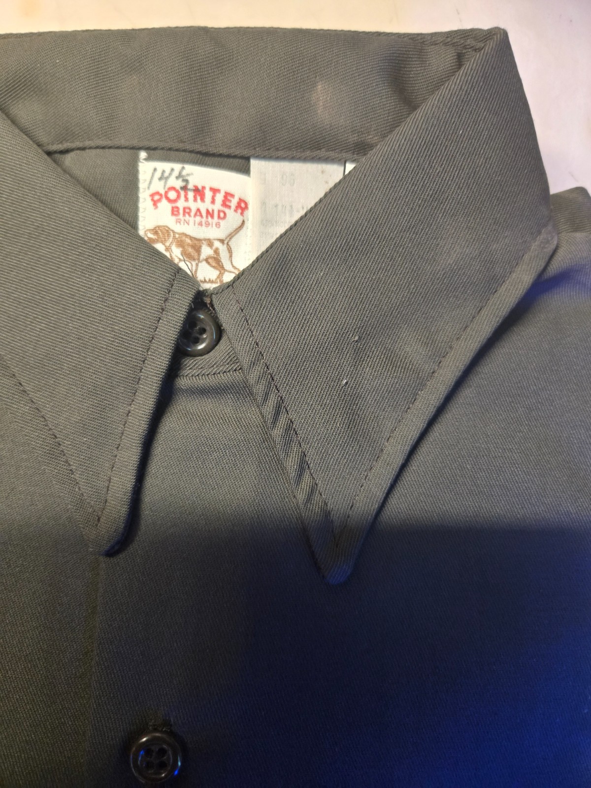 Pointer Brand 1950s Deadstock Workwear/14 1/2 Med/ Olive, Dark Green/Vintage