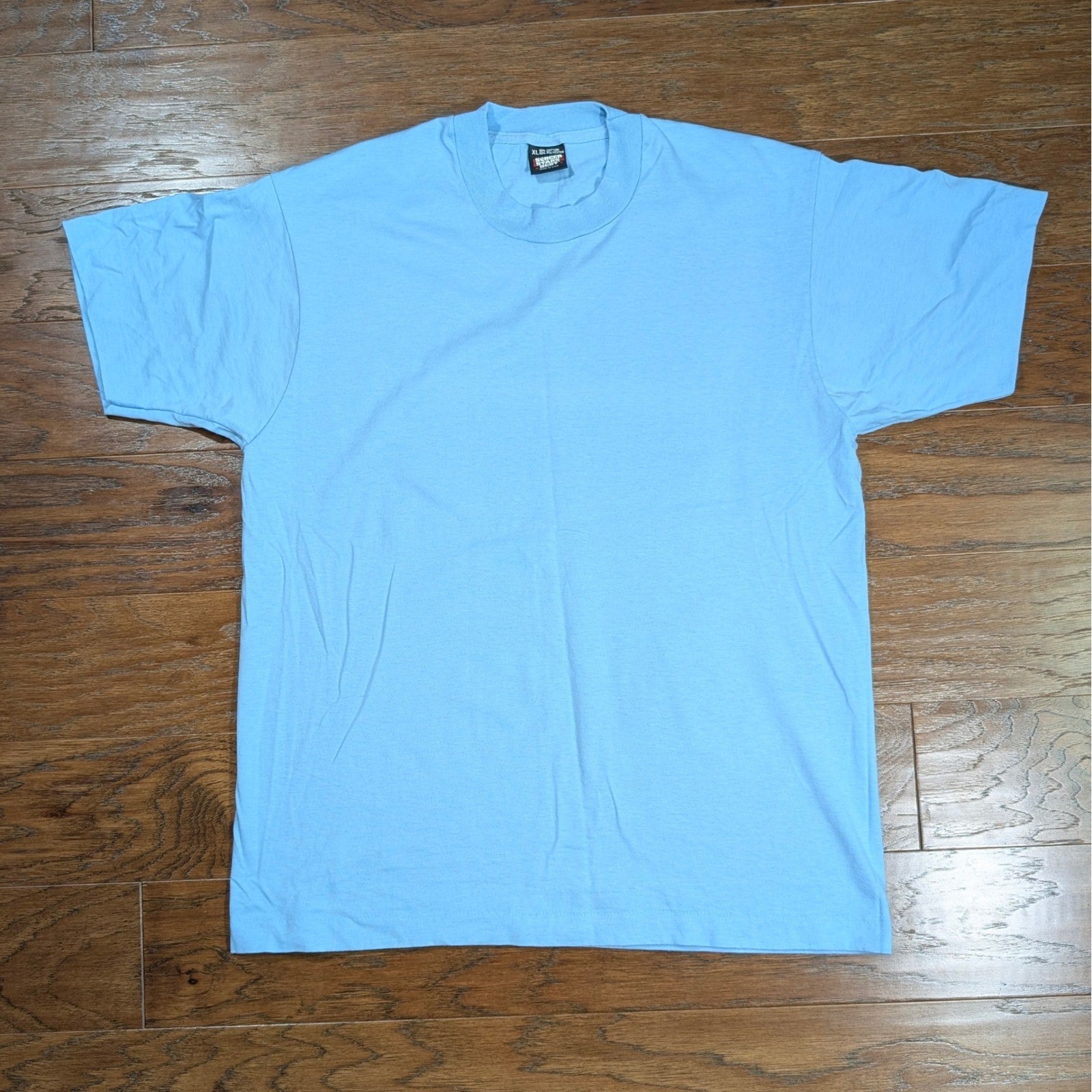 Vintage Screen Stars Best T Shirt XL Light Blue Single Stitch Blank 90s USA Made