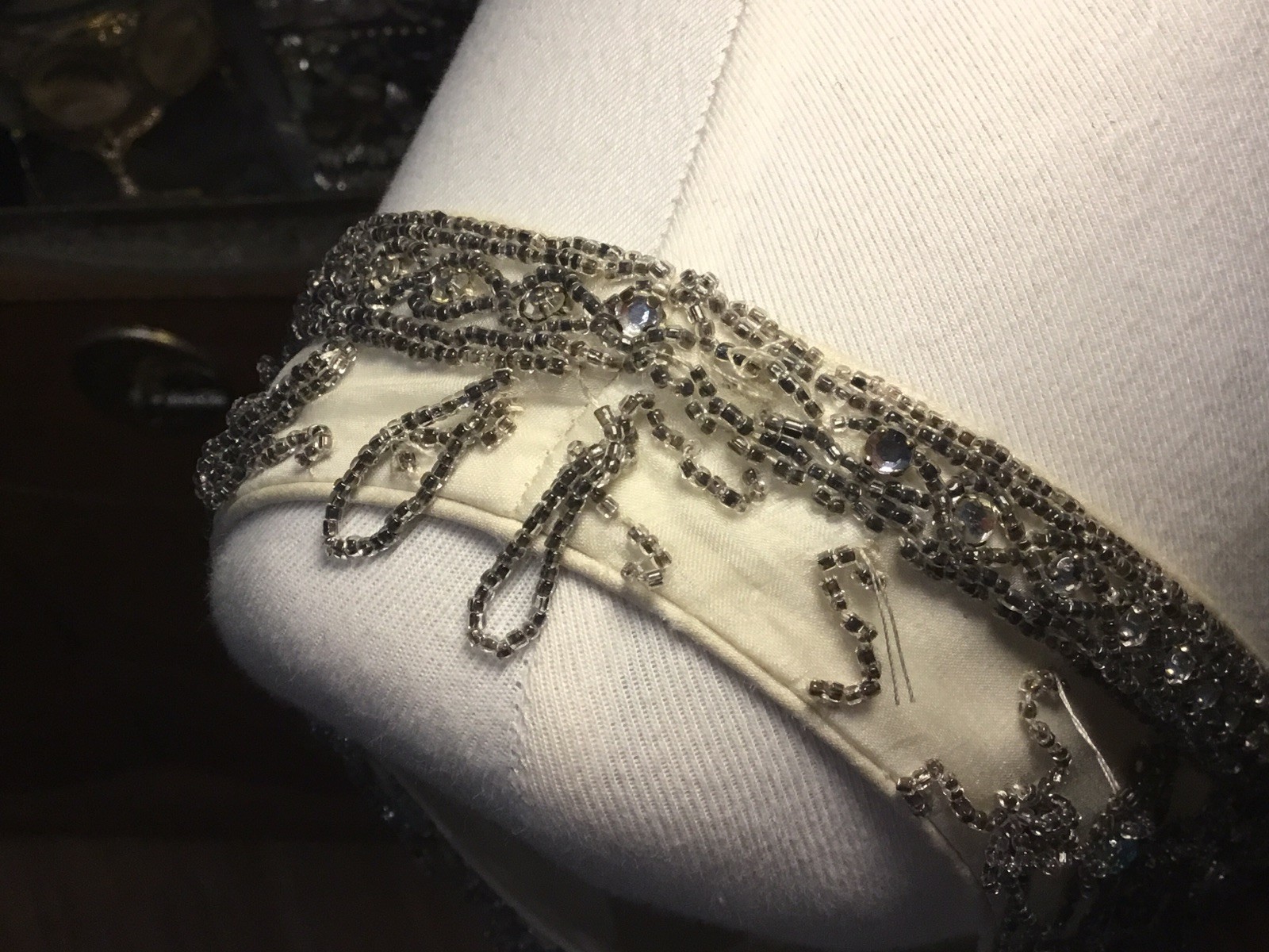 1960’s Vintage British Crown Colony Beaded Rhinestone Hong Kong Dress Small READ