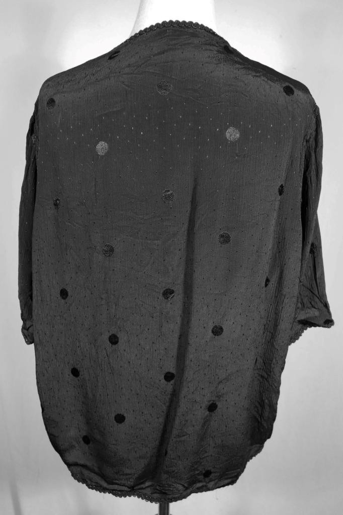 Vintage 1930’s French Black Rayon Jacket Ornate Closure Size Large Good Cond