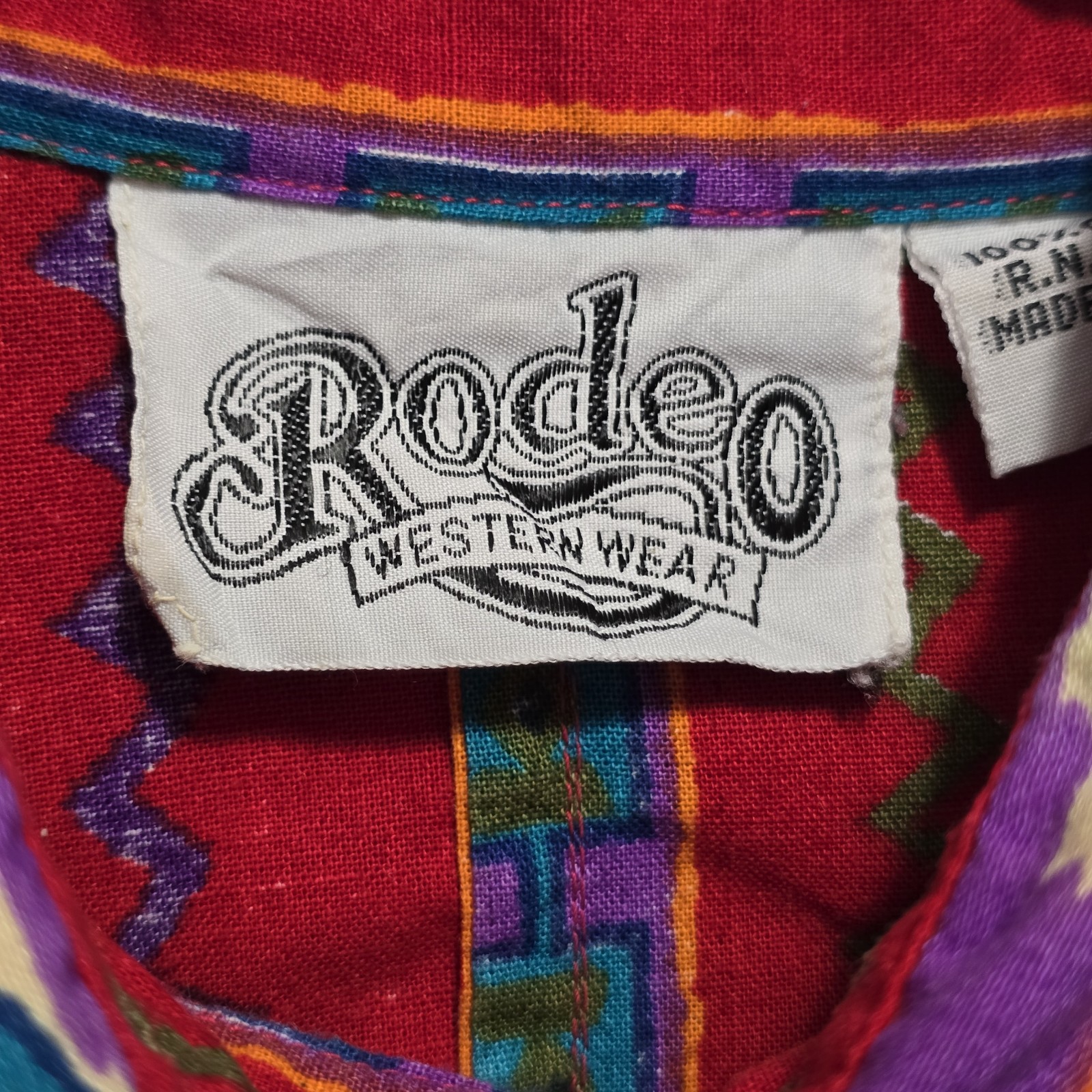 Vintage Rodeo Western Wear Southwestern Aztec Crop Jacket Shirt M Shoulder Pads