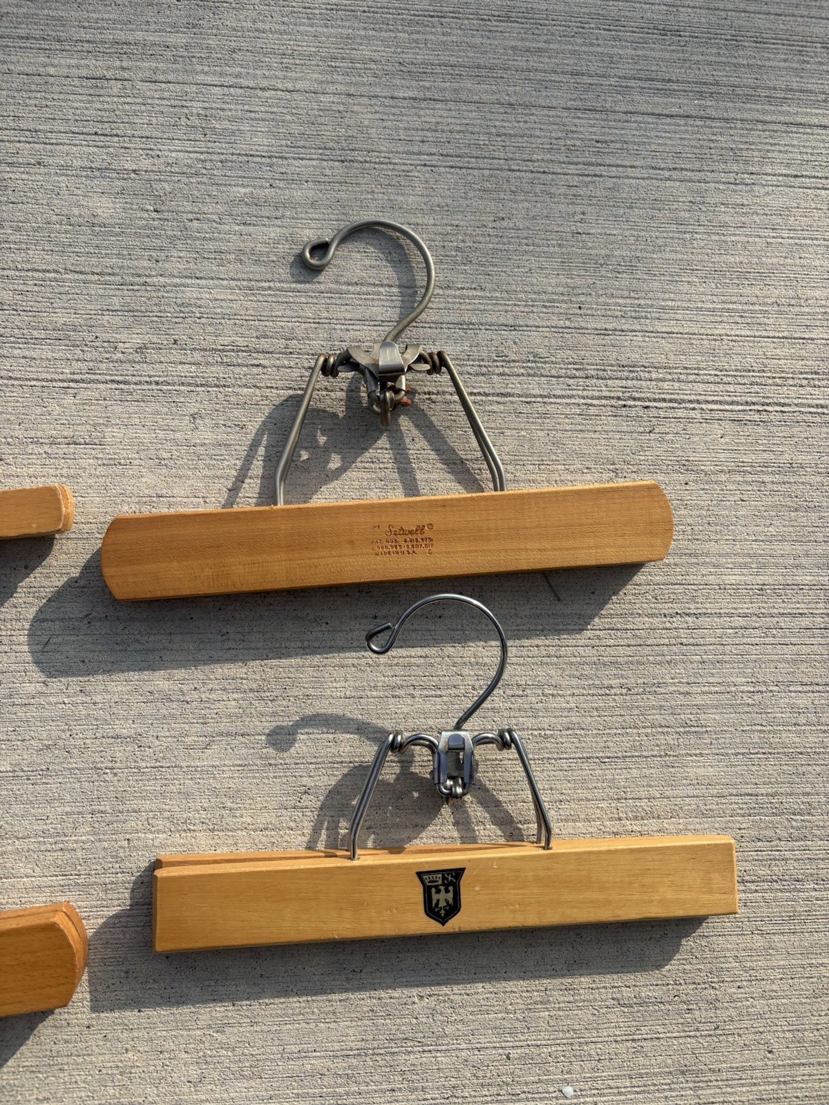 Lot Of 4 Misc Wooden Pant Hangers