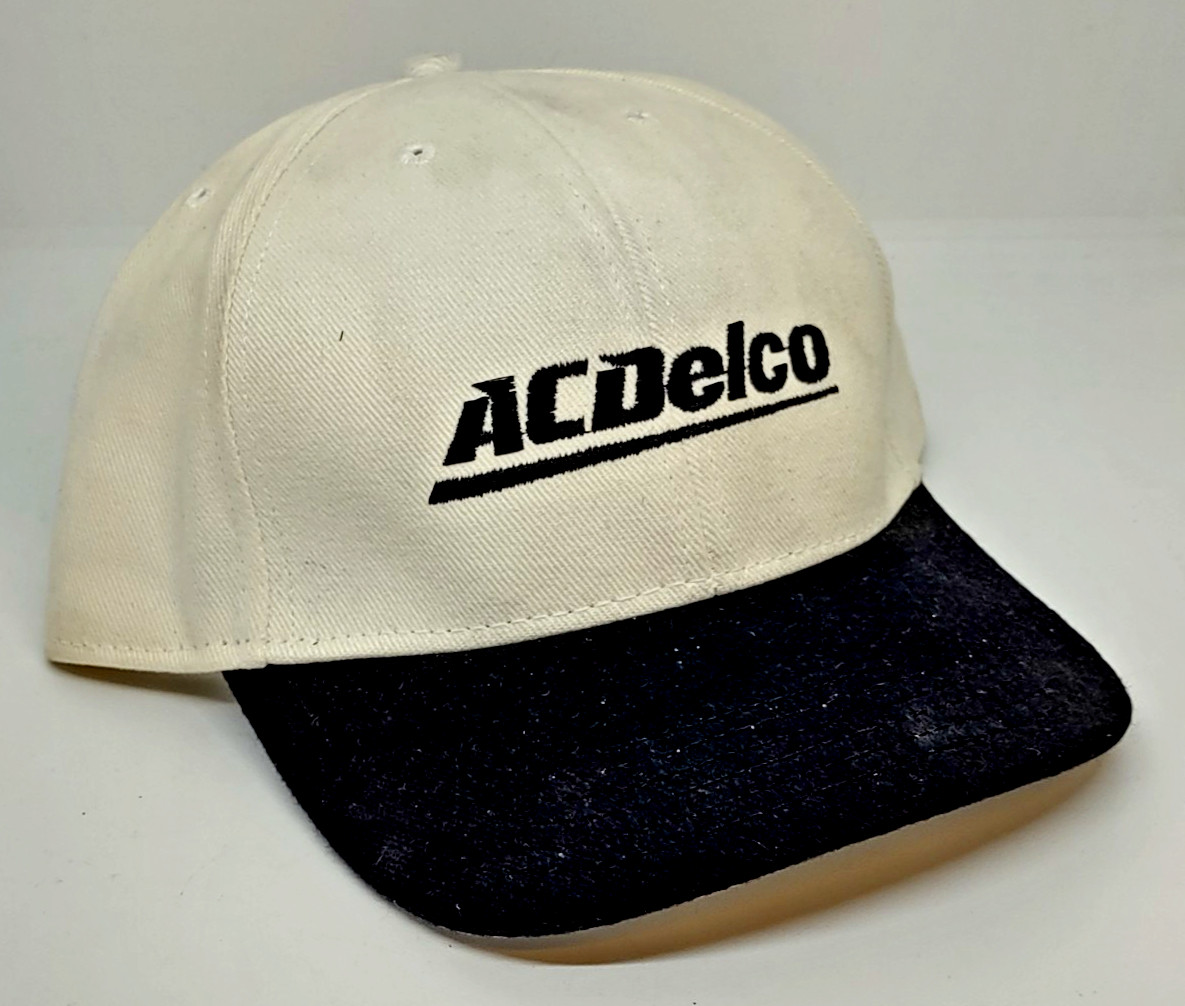 Vintage AC Delco Strapback Hat Cap White/Black