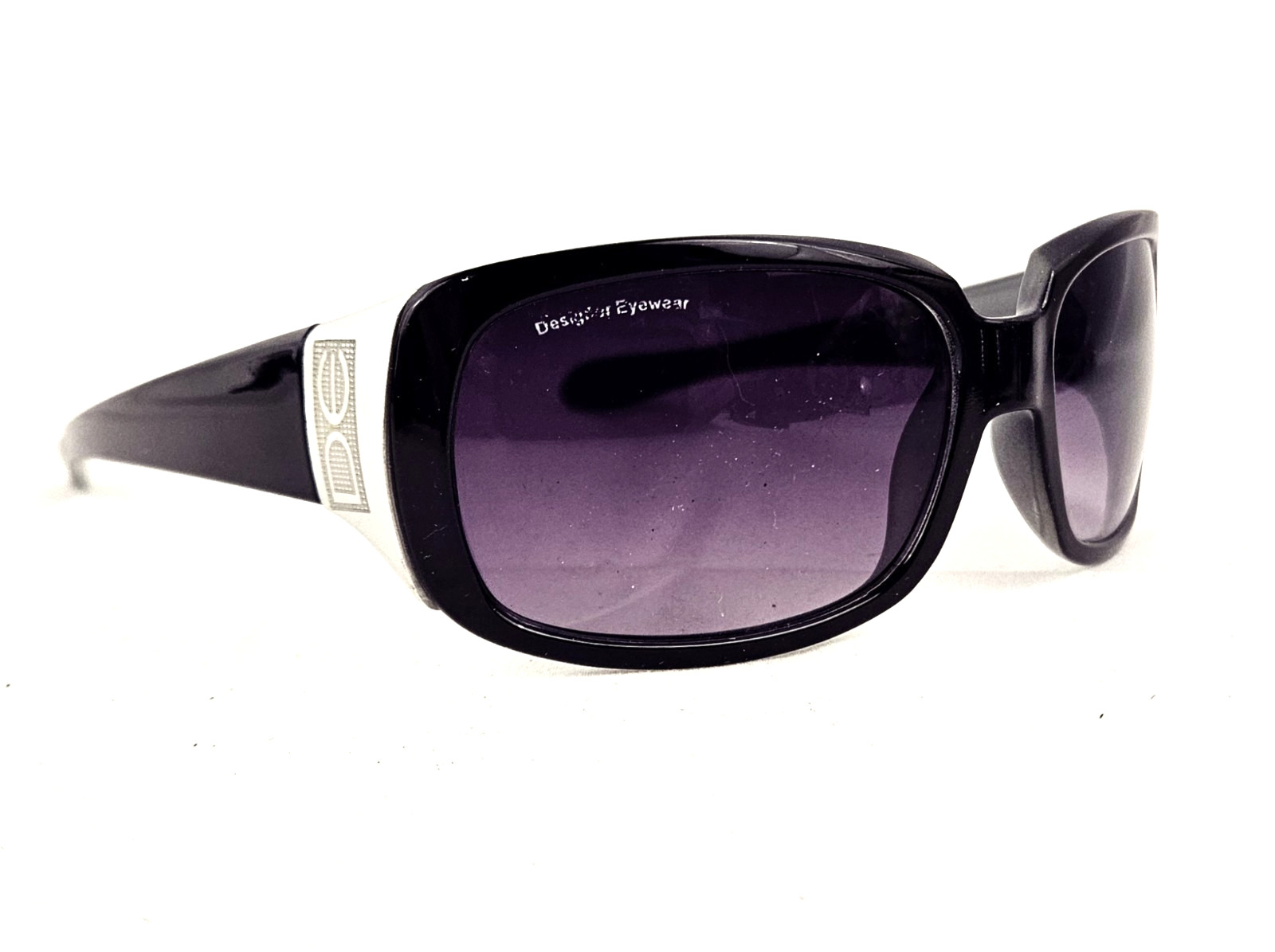 Designer Eyewear DE 0034 Sunglasses Adult Unisex Black Wrap Around Sun Glasses