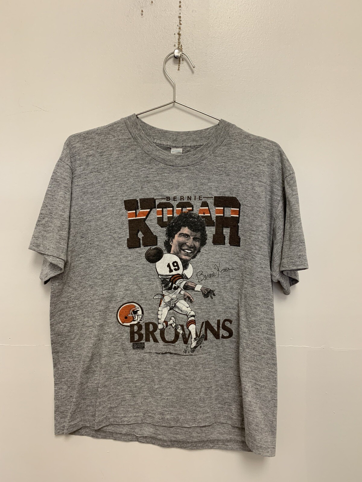 Vintage BERNIE KOSAR Cleveland Brown Sportswear 1987 T shirt Single Stitch L