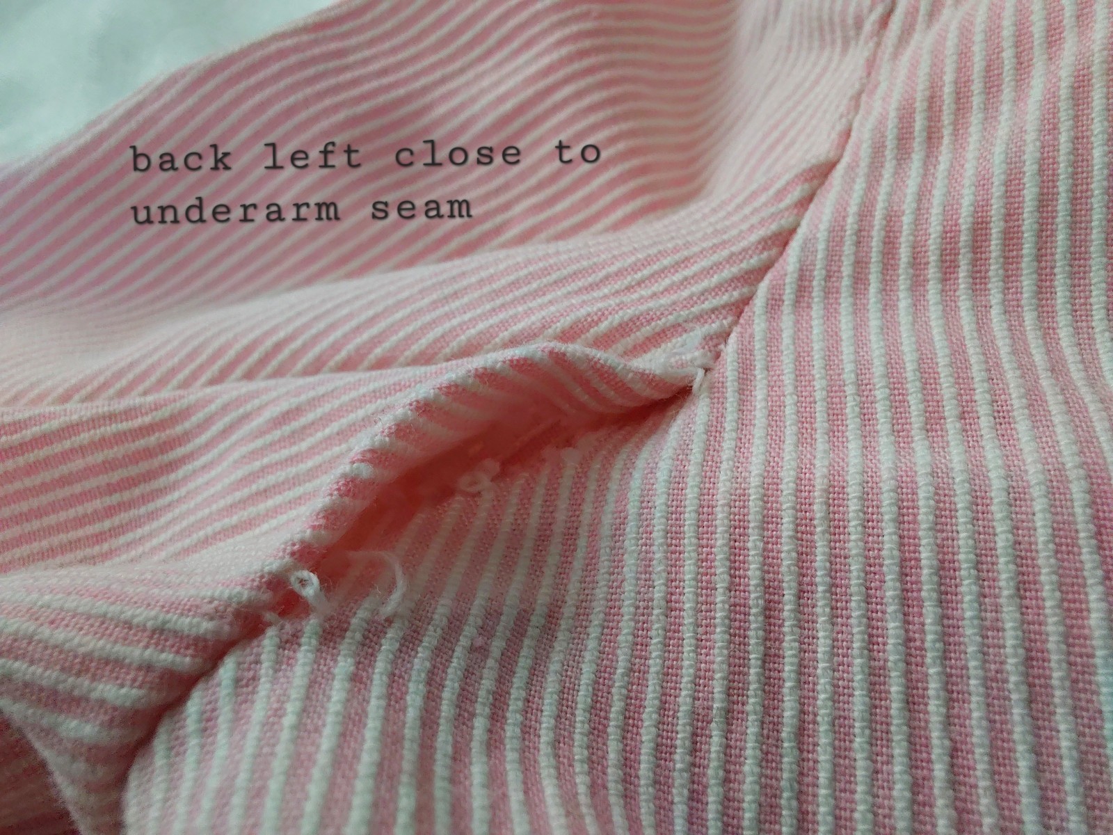 Vintage 60s Girls Pink Striped Dress Handmade Drop Waist Bell Sleeve