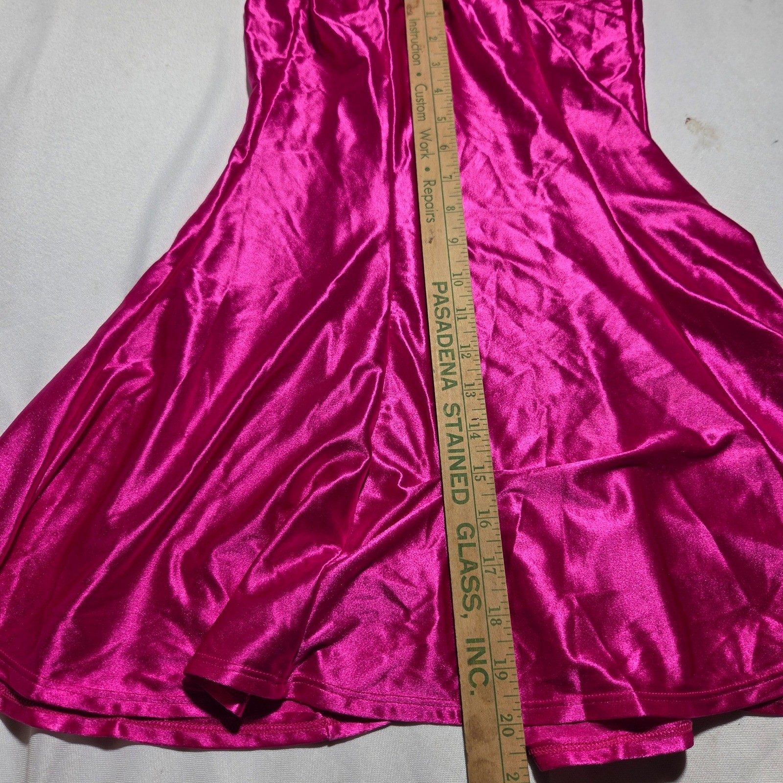 Fredericks of Hollywood Hot Pink Satin Babydoll Chemise Y2K Vintage Medium USA
