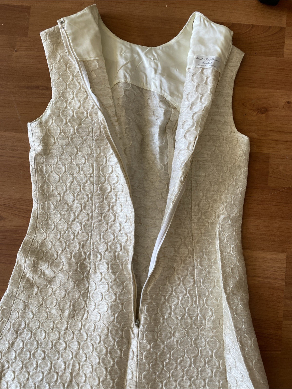 VTG Wedding Dress S Made In Canada David Rea Bridal Custom Off White Ivory Short