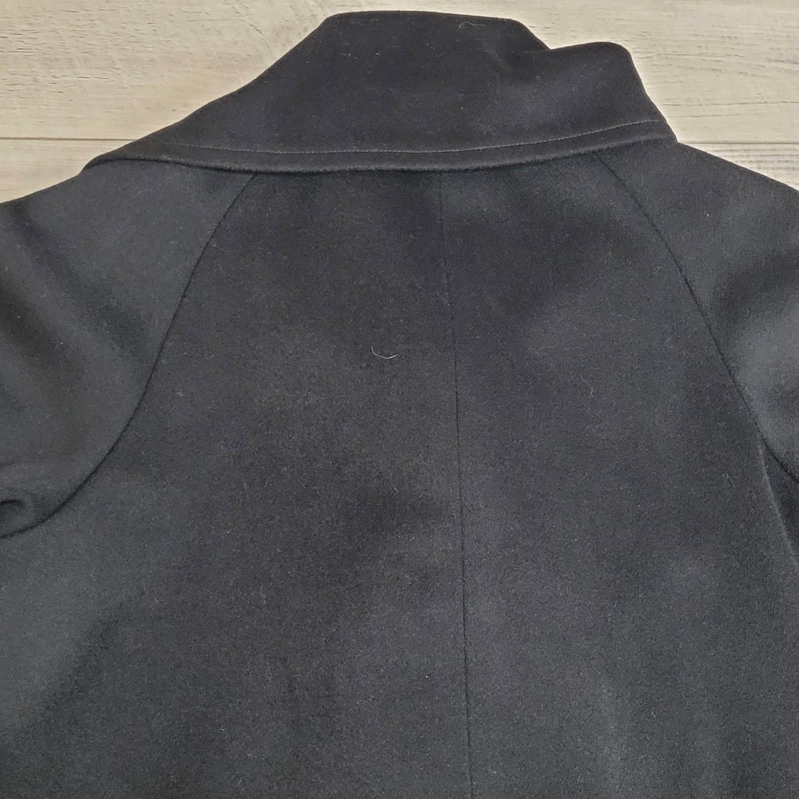 VTG A. Sachs Perlette Wool Overcoat Womens Shawl Collar L/XL Wool Black 80-90’s
