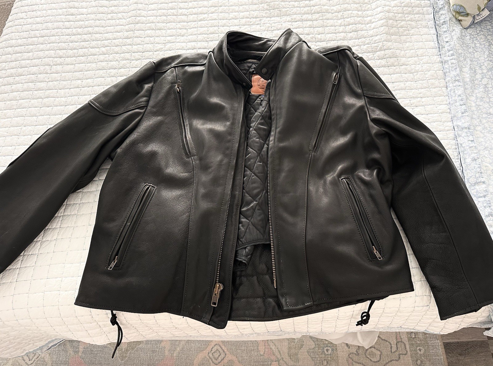 Kerr Leathers Men’s Black Motorcycle Jacket Size 50