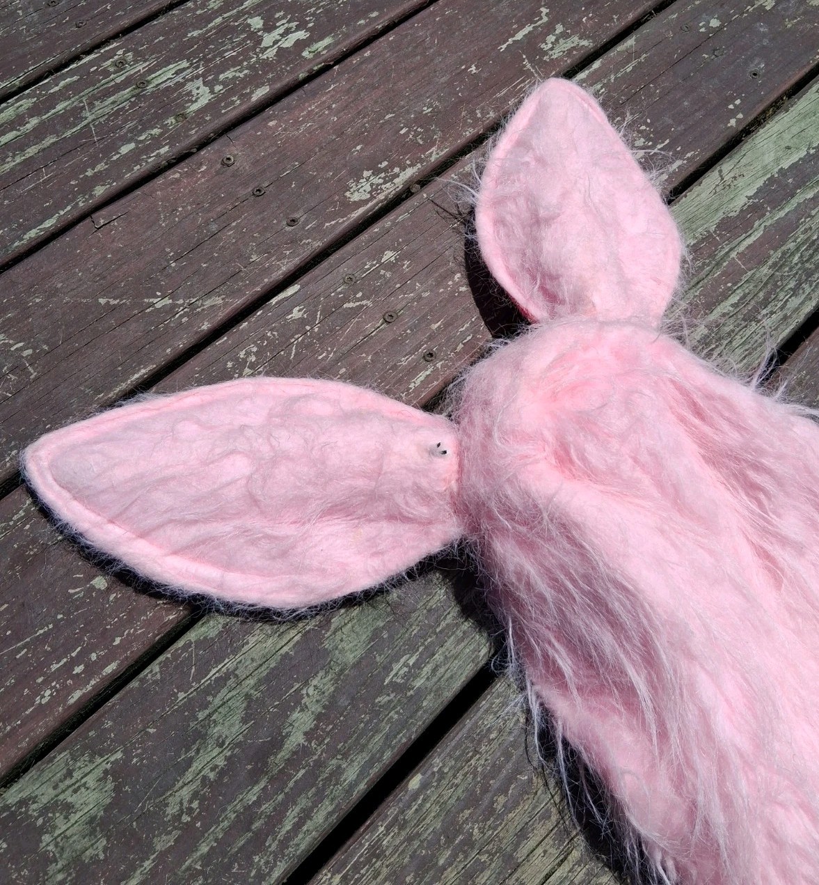 Vintage 1960s 1970s Pink Bunny Costume Hat Halloween Piglet