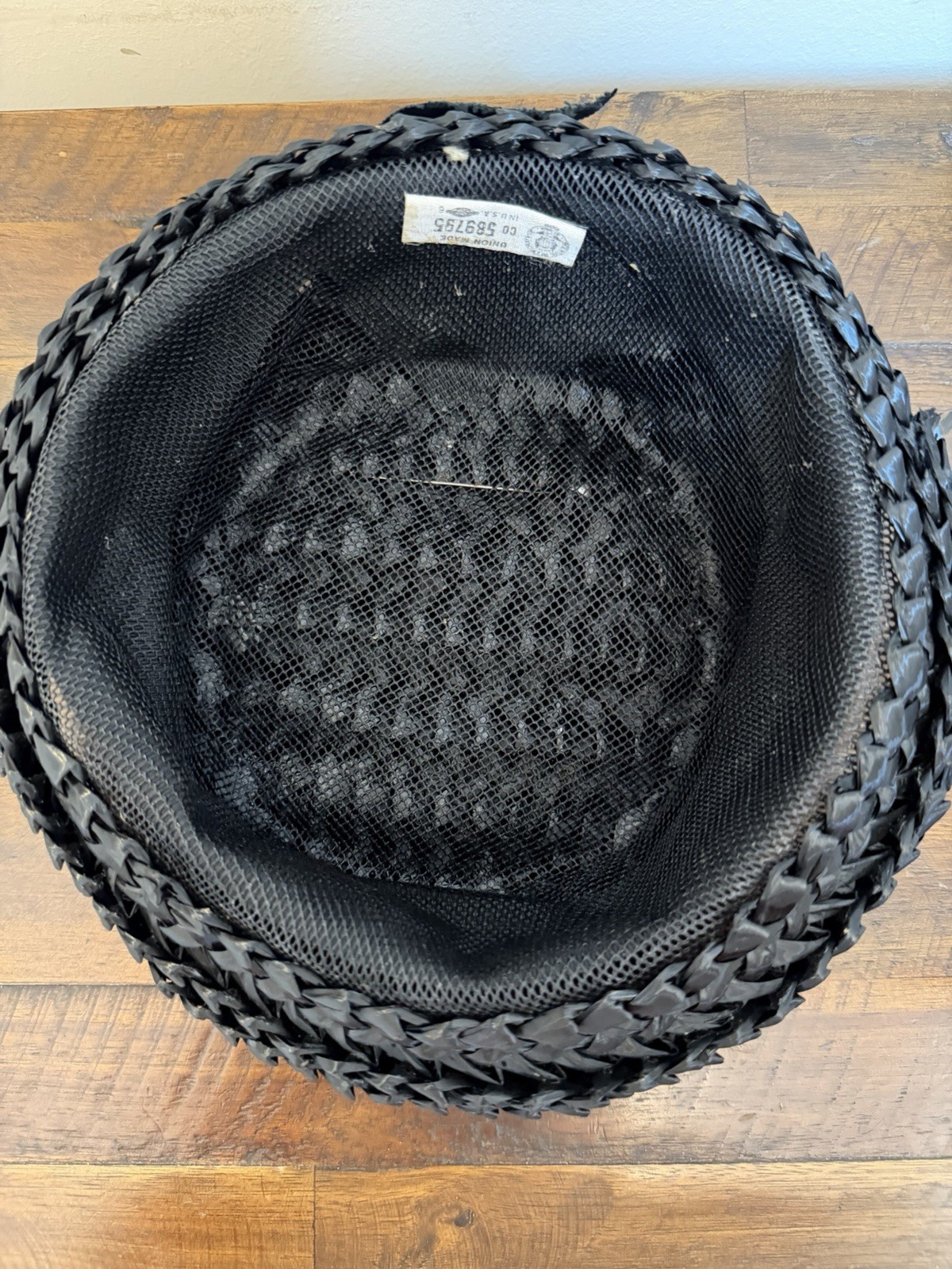 VTG Black Straw Hat Union Made USA Woman’s Short Brim Church Special Occasion