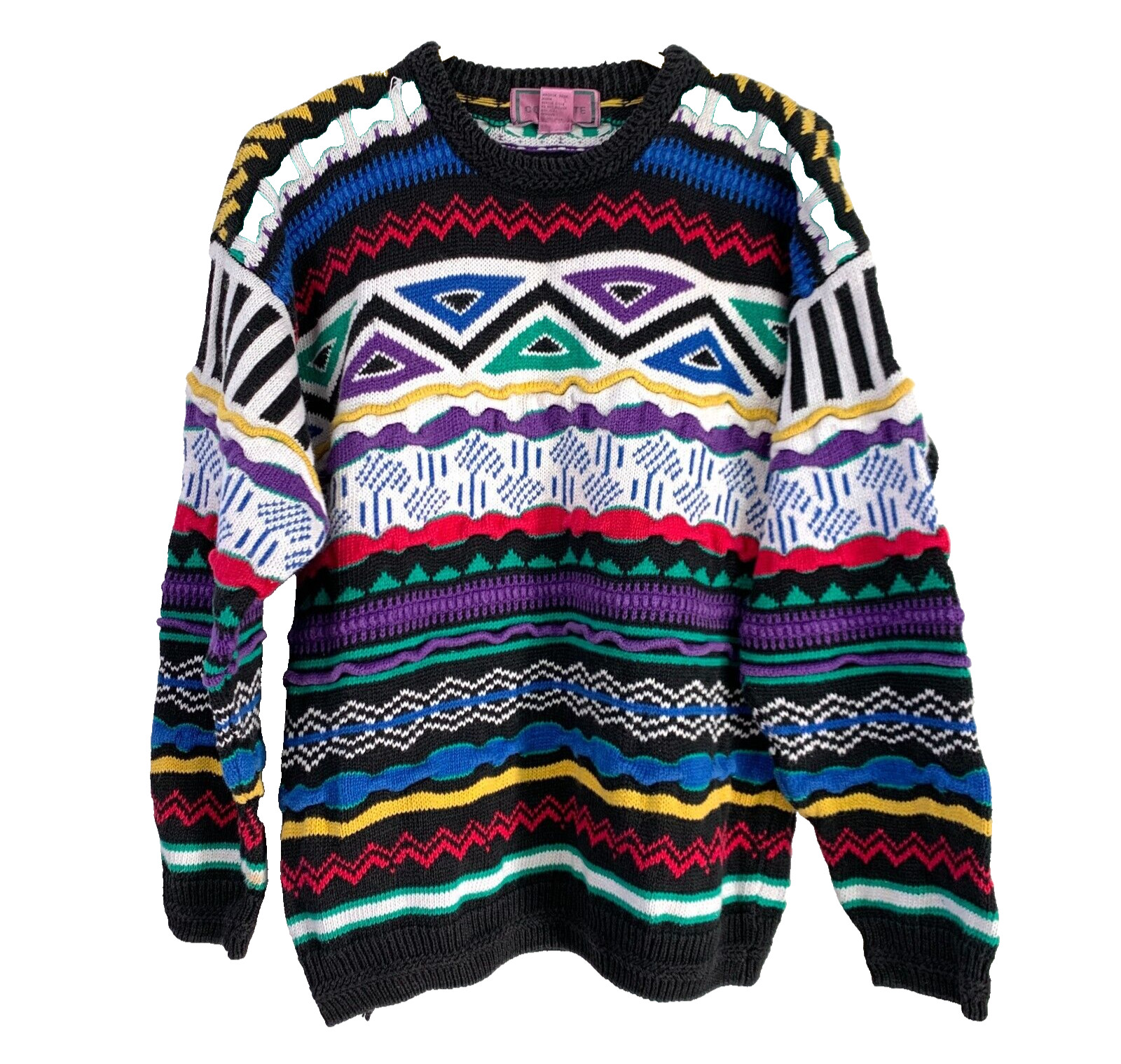 Vintage Concrete Fresh Prince Coogi Look Grunge Knit Crew Mens Medium