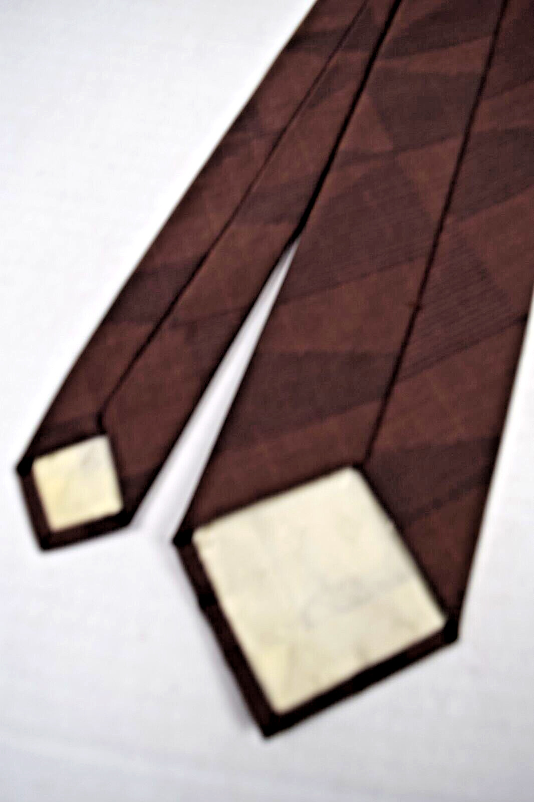 Neck Tie VTG Brown 50s 60s Art Deco Modern Design Brocade 54.5″ x 3.25″