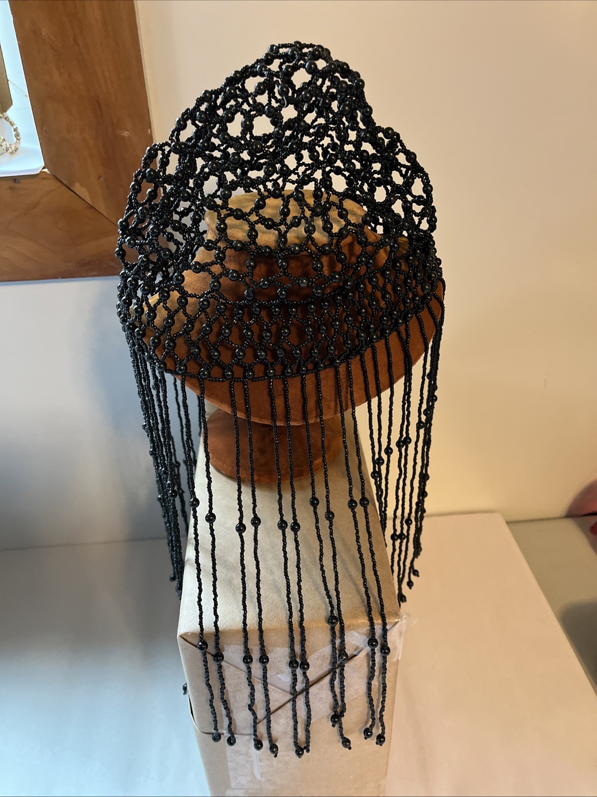 Hat Beaded Flapper Rare VTG Antique Art Deco 1920S Fringed Skull Cap Cloche