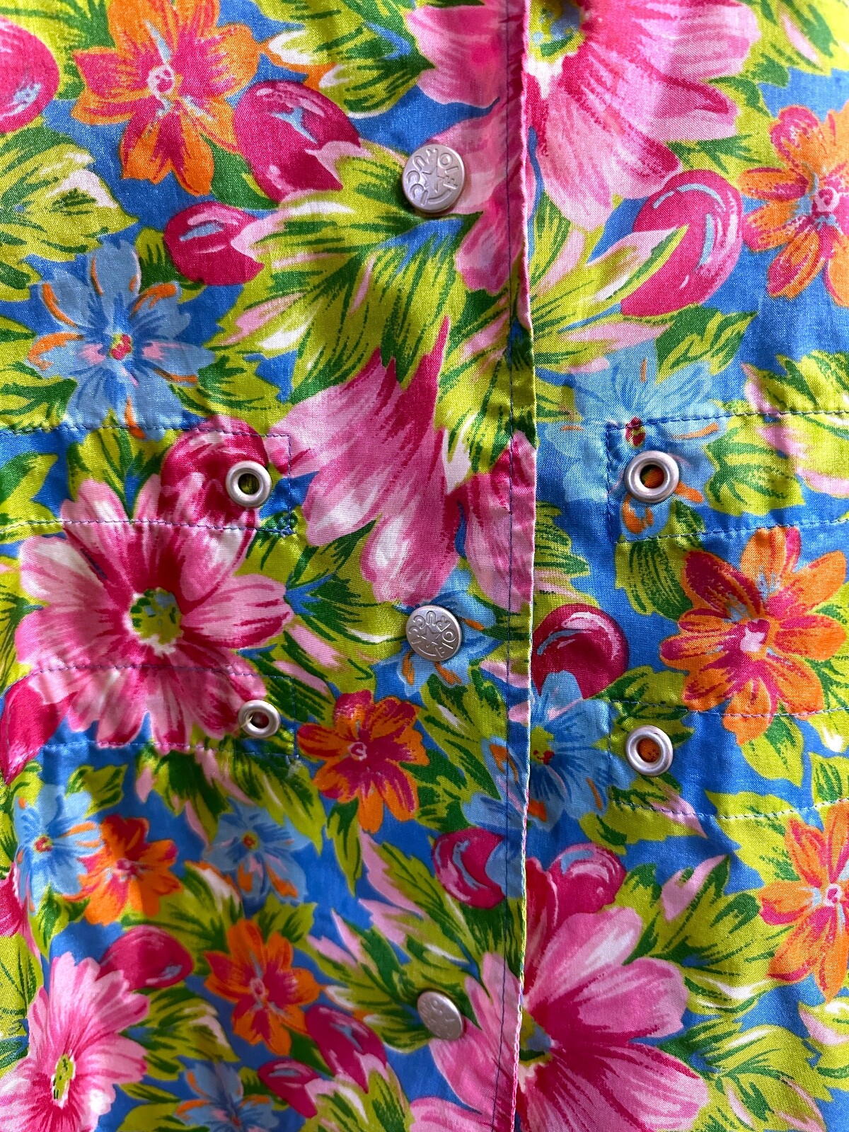 Vintage Fiorucci 90s Floral Nylon Windbreaker Jacket Raincoat One Size Japan