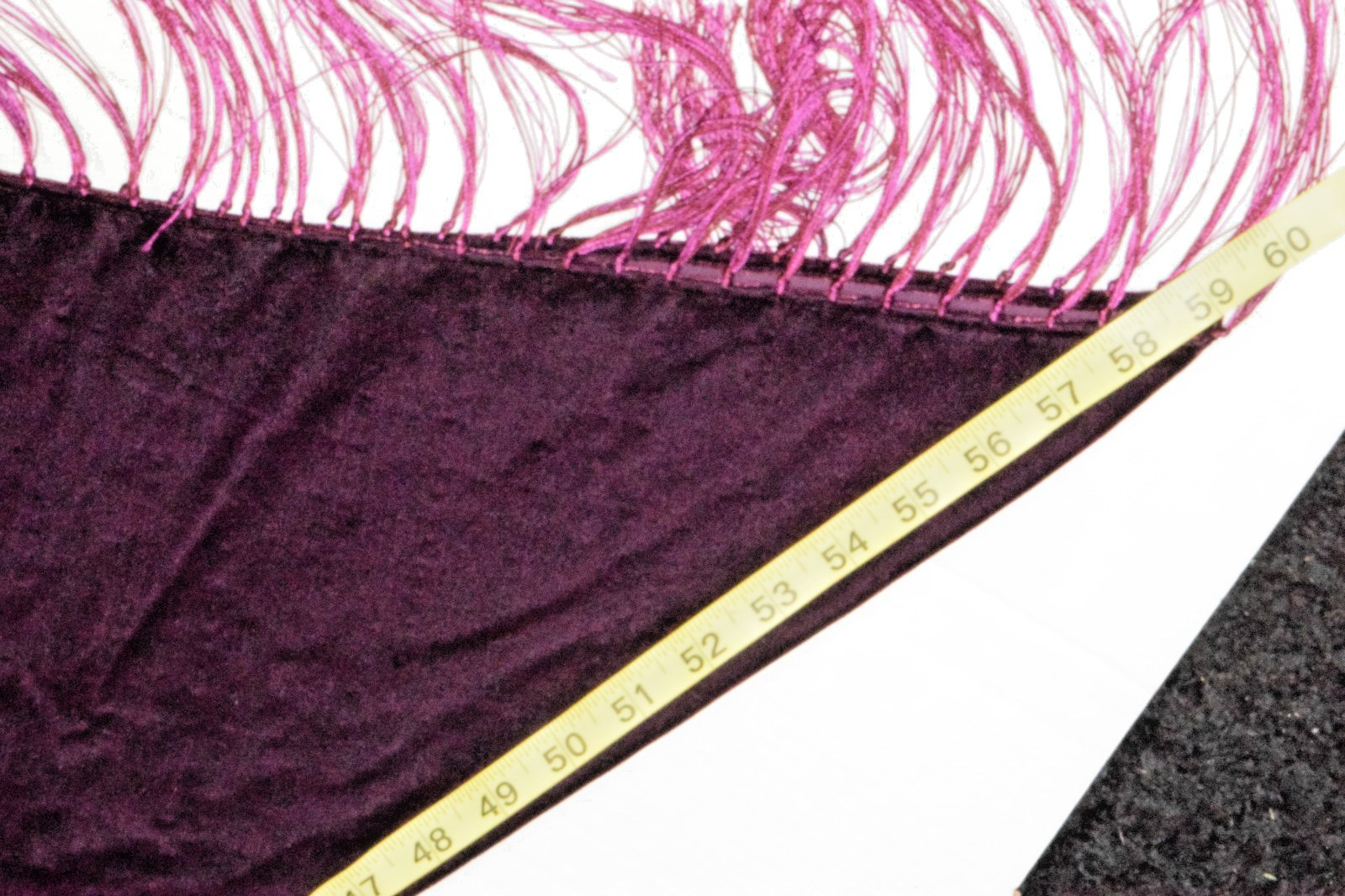 Vintage Shawl One Size 90s Shimmery Eggplant Purple Fringe Soft Rayon Blend New