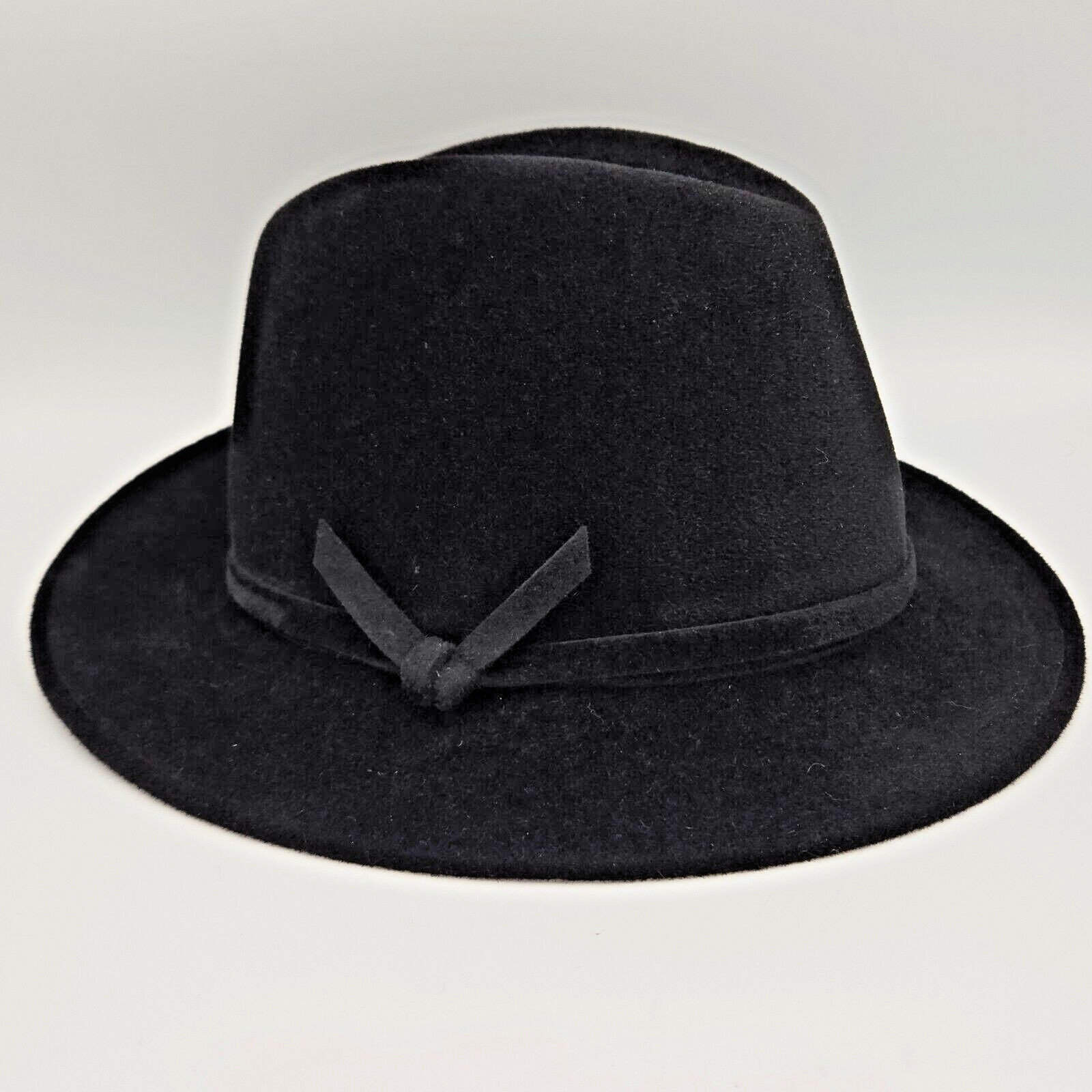 Makins New York Vintage Black Hat Felt Velour 7 3/8 Large