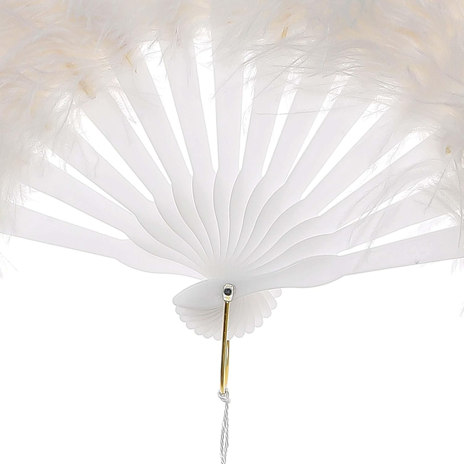 Vintage White Ostrich Feather Fan for 1920s Flapper Costume