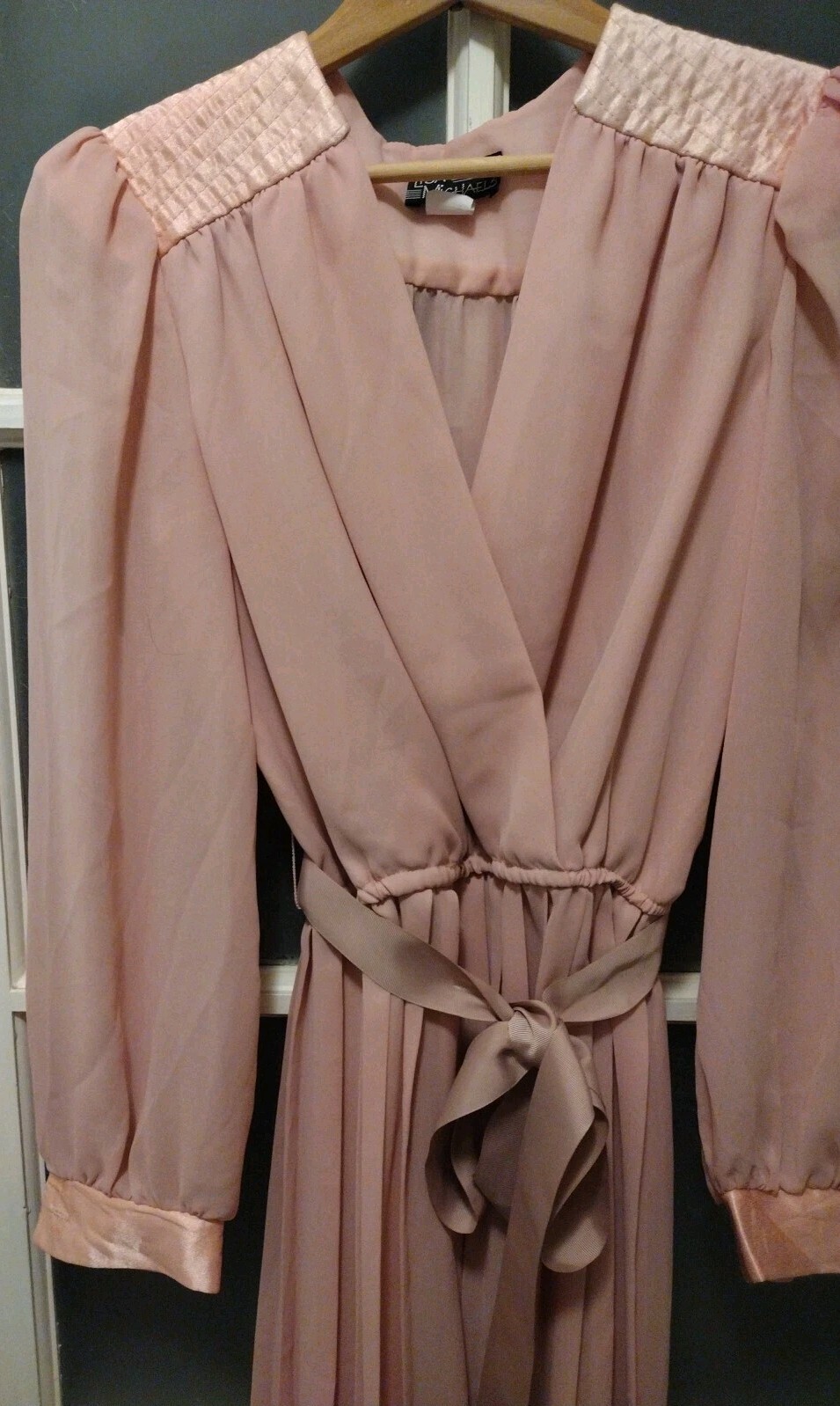 Vintage Sheer 80s Lisa Michaels Long Sleeve Dress Vintage Size 10 USA Made