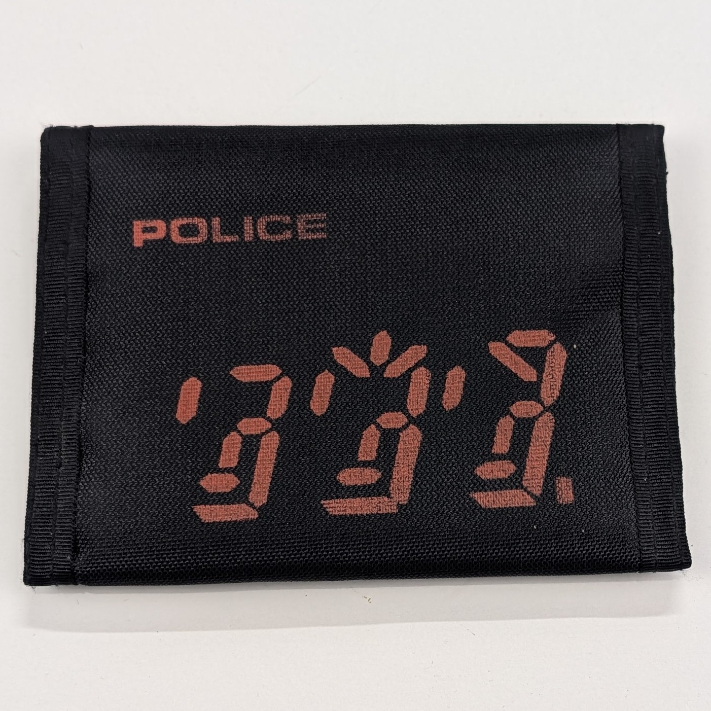 Vtg 80s THE POLICE Ghost Machine Bifold Nylon Wallet Black Rock Band Graphic