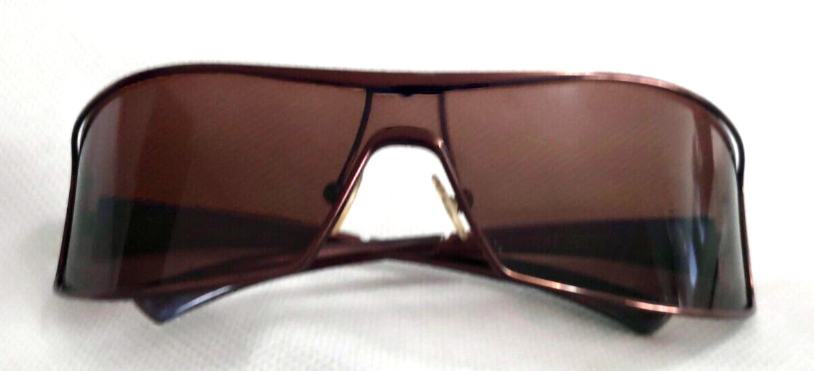 Vintage Giorgio Armani Brown Wrap Sunglasses GA 64/S Unisex Circa Y2K Italy