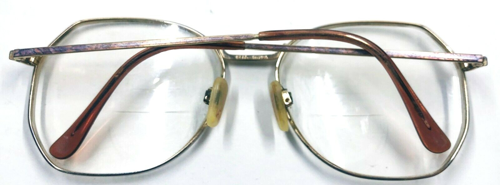Vintage Eyeglass Frames Butterfly Gold & Pink Enamel Stems 55-16-135 mm Oversize