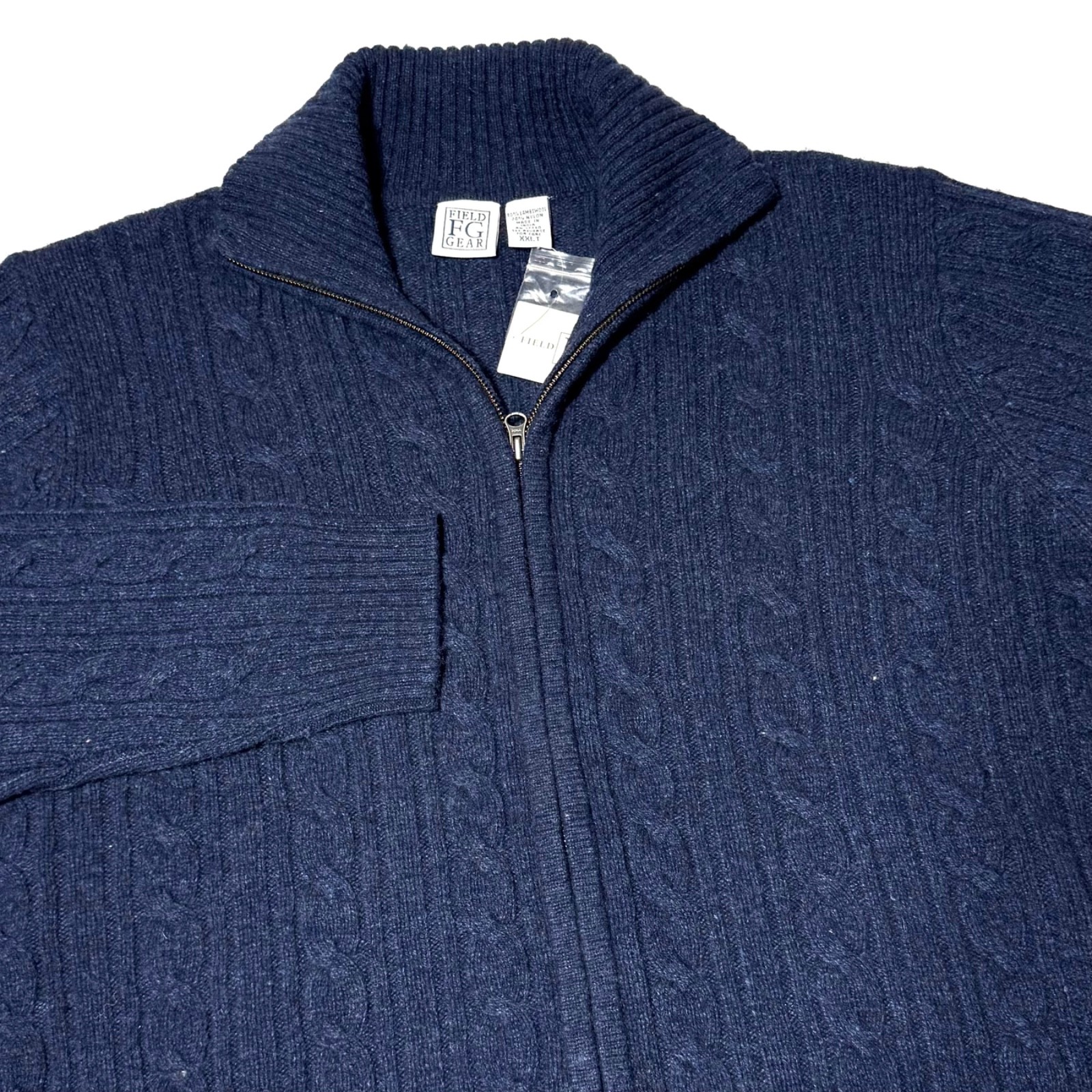 NWT Vintage Field Gear Wool Blend Cardigan Sweater Cable Knit Men’s Size XXLT