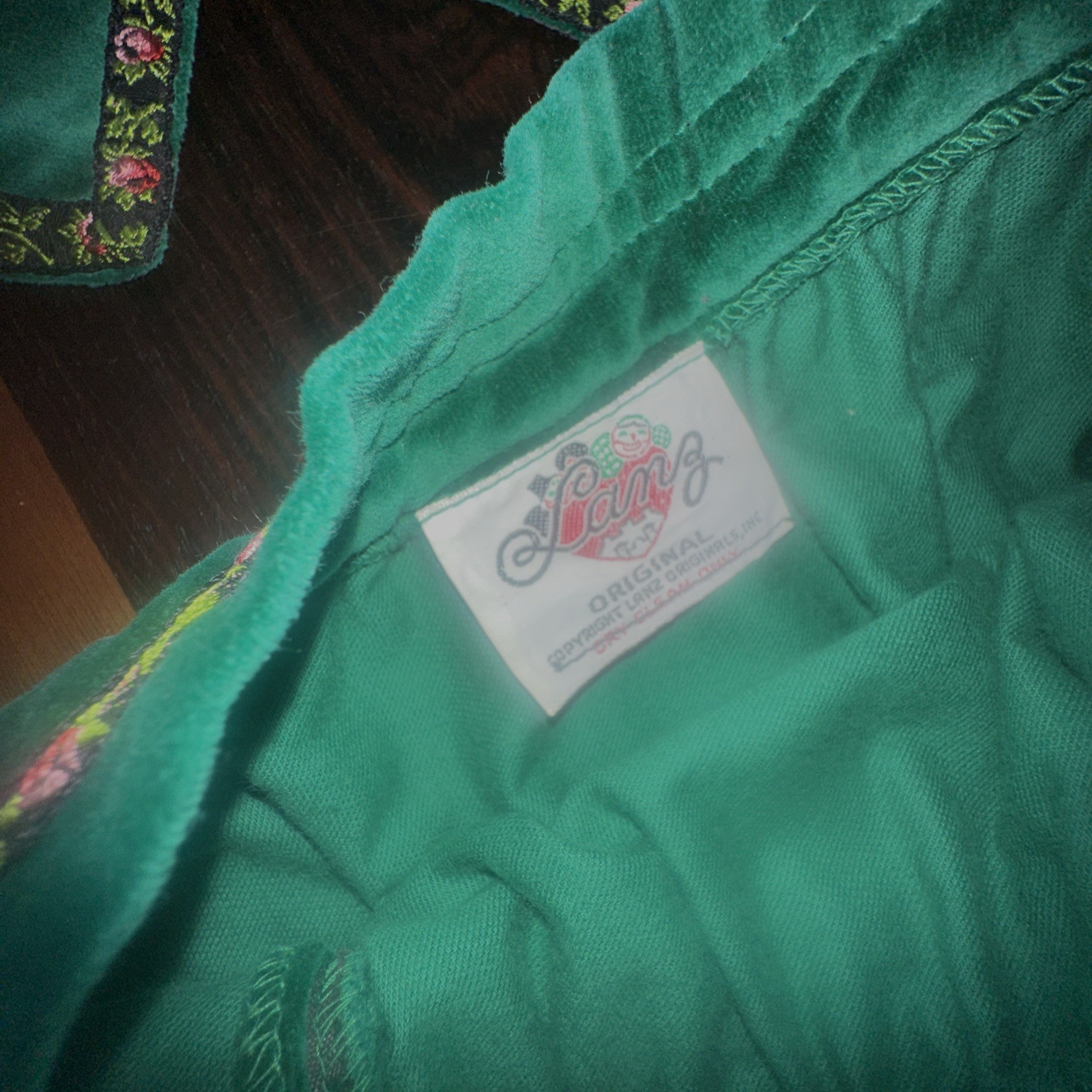 Vintage Lanz Original Forest Green Velvet Vest Skirt Salzburg Austria Tyrolean S