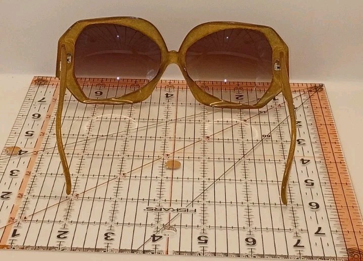 Rare Vtg. 1970s Christian Dior 2025-80 Sunglasses Oversized Honey Optyl Germany