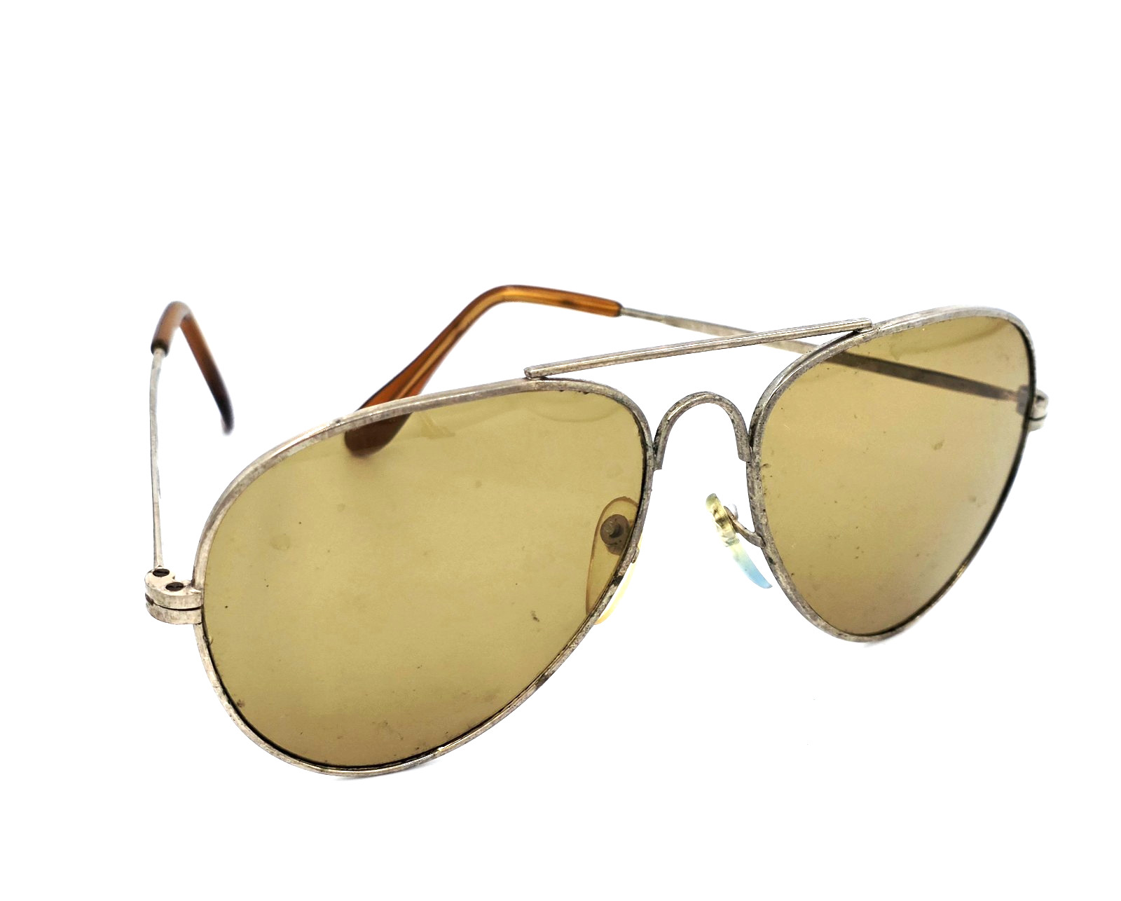 MERIIT Vintage Sunnies Classic Aviator Sunglasses Brown Lens Metal Frames #207