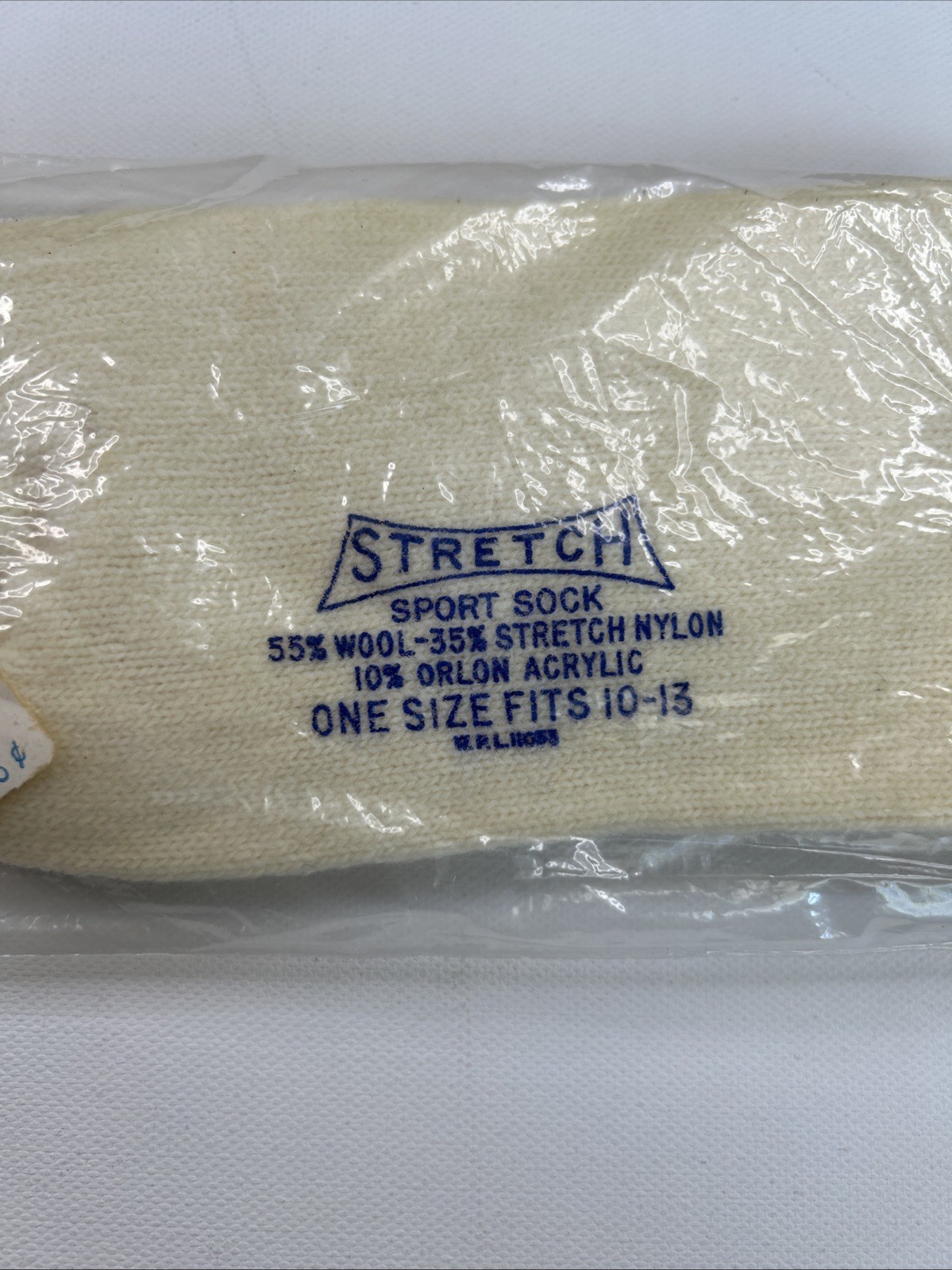 VTG Rockford Crew Socks Ivory Off White 10-13 80’s Acrylic Blend Sport Stretch