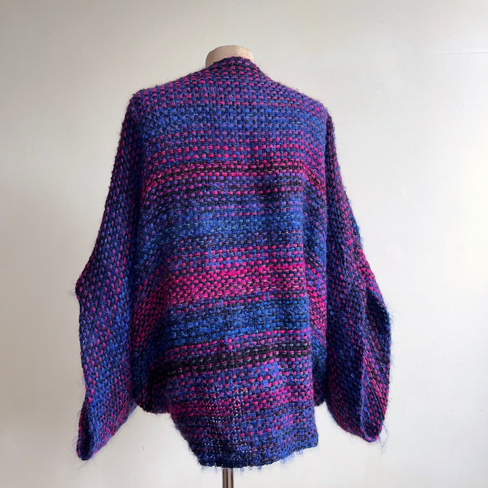 Vintage Jeanne Scannell Hand Weave Batwing Sweater Jacket S M L One Size