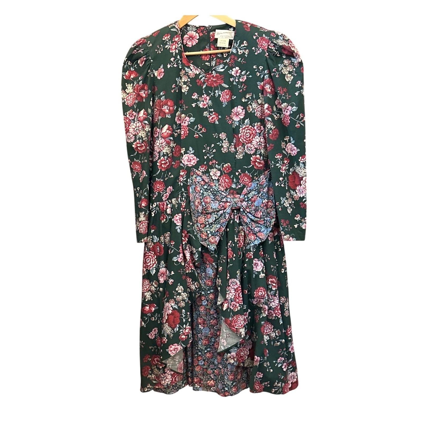 Vintage Brenner Petites Floral Dress 80s Cottagecore Romantic Prairie Victorian