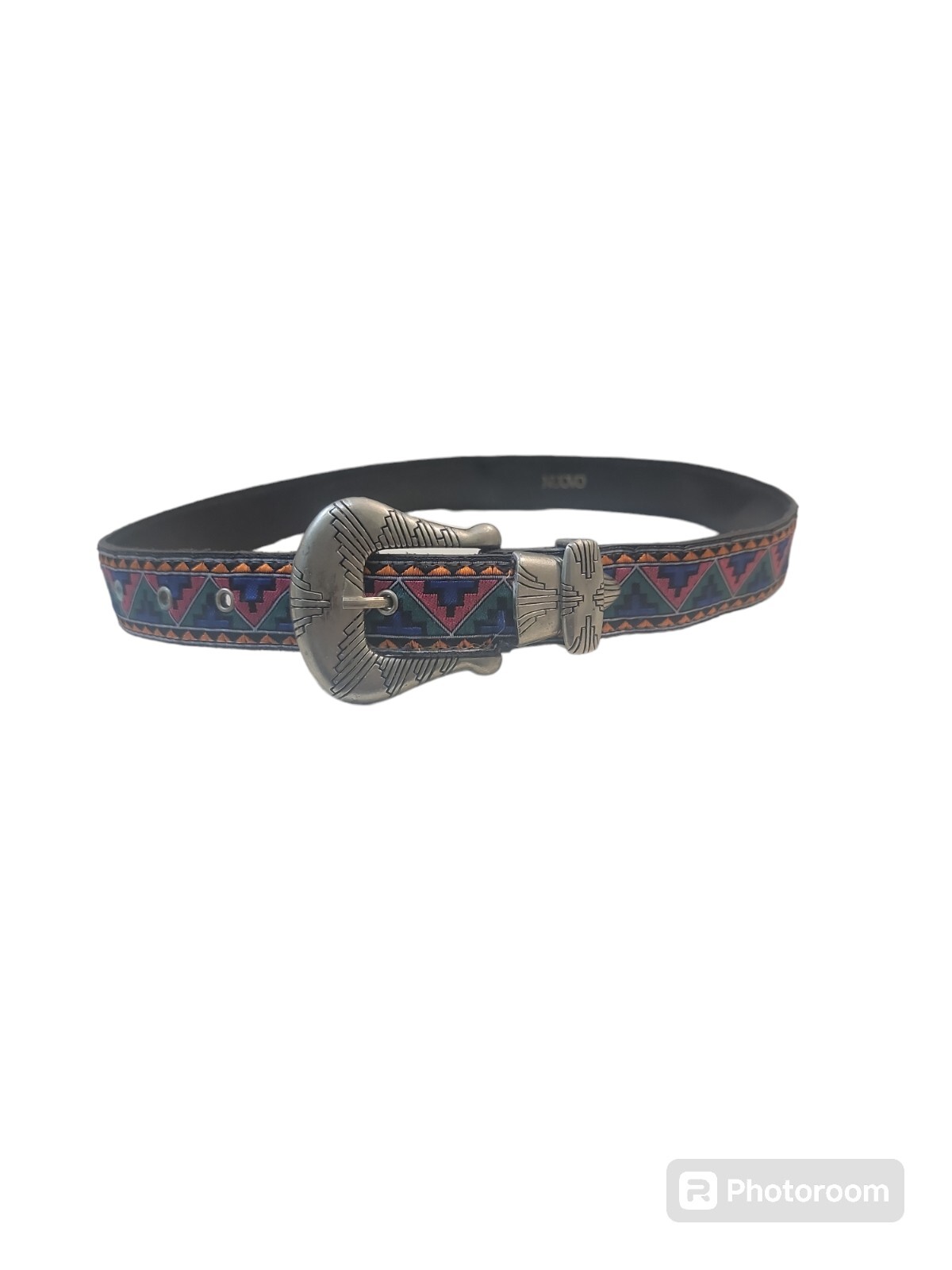 Vintage Nuovo Tribal Southwestern Native Metal Buckle Belt