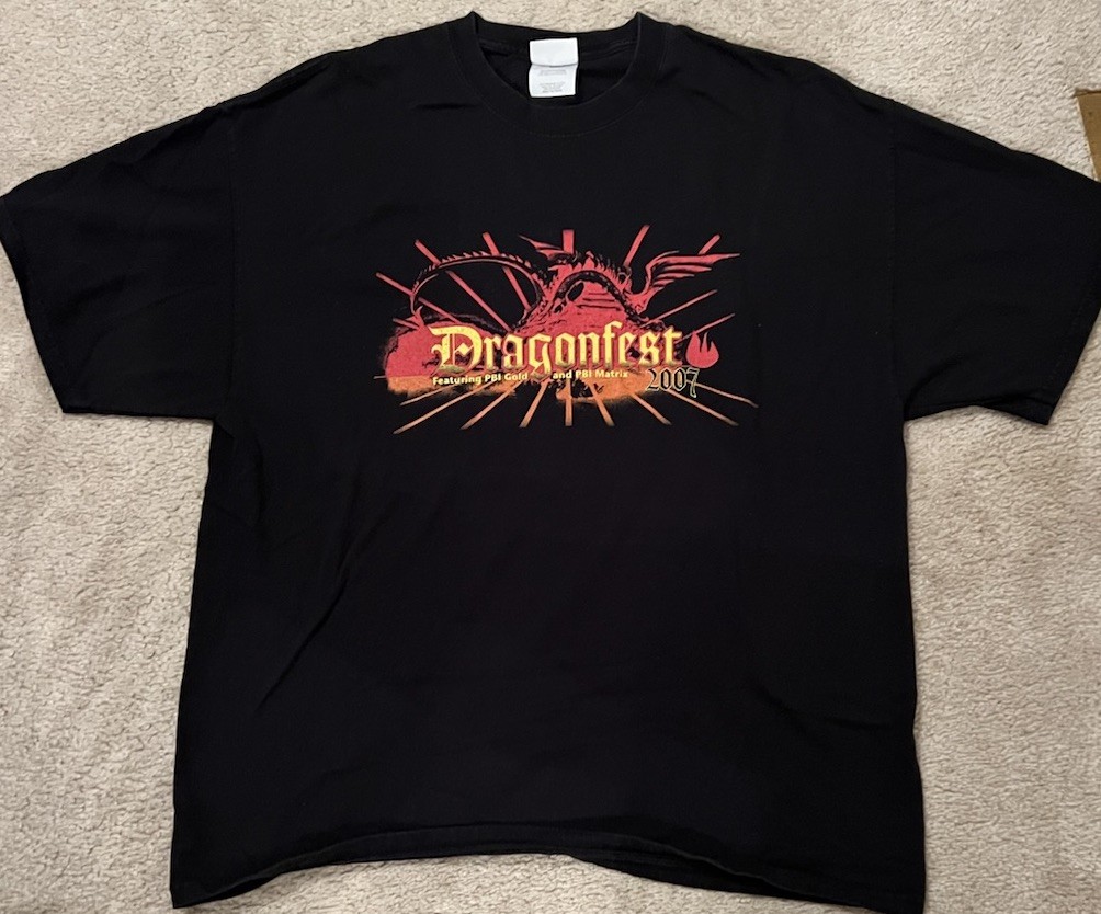 Vintage Dragonfest 2007 Black T-Shirt Adult XL 100% Cotton