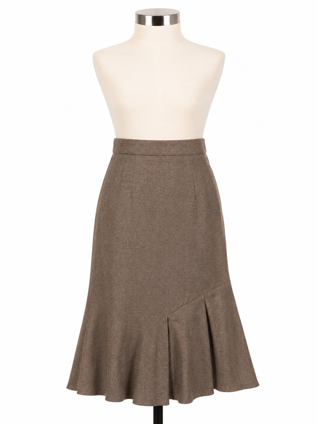 Vintage USA Brown 100% Wool Midi Skirt ILGWU Union Made Size 4 Lined Classic