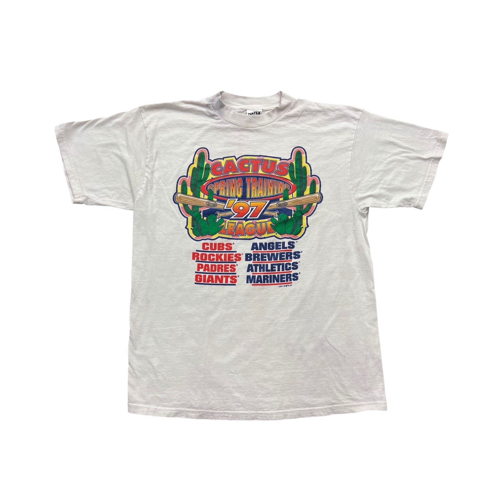 Tultex MLB Cactus League T-Shirt Mens XL White Vintage 1997 Spring Training 90s