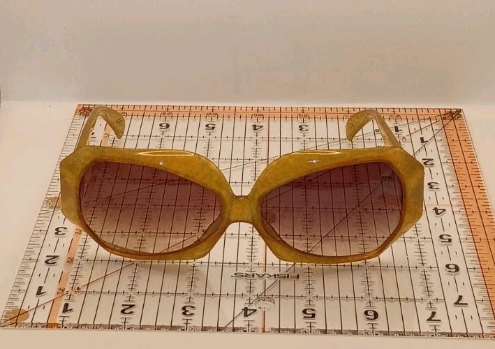 Rare Vtg. 1970s Christian Dior 2025-80 Sunglasses Oversized Honey Optyl Germany