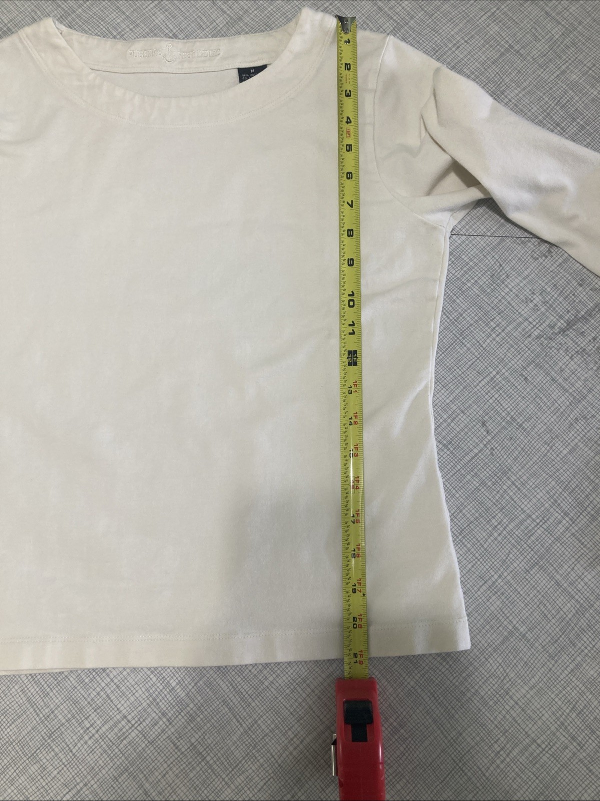 VTG Pusser’s West Indies Top Medium Early 2000s Y2K Ivory Boatneck 3/4 Sleeve